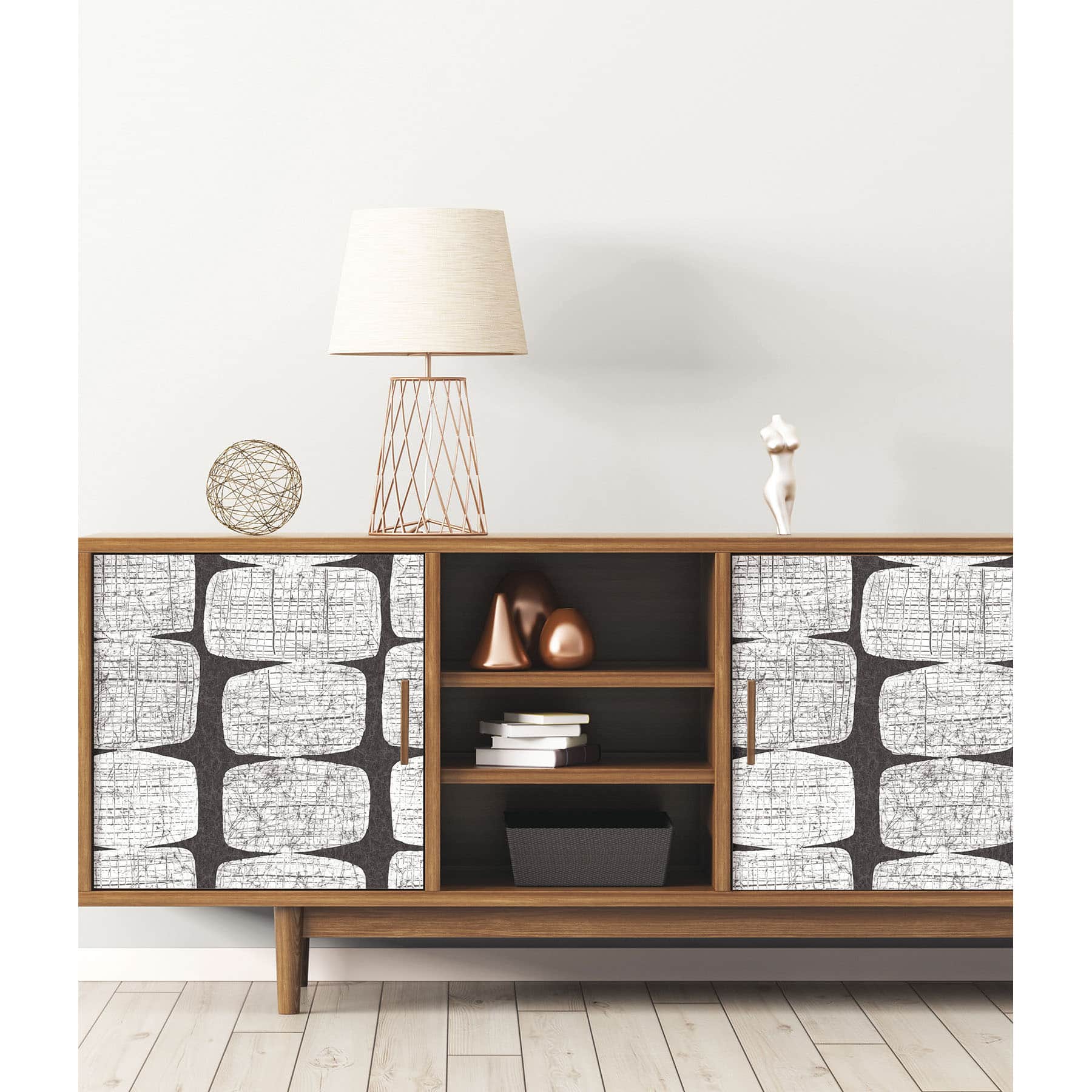 RoomMates Black Mid-Century Beads Peel & Stick Wallpaper