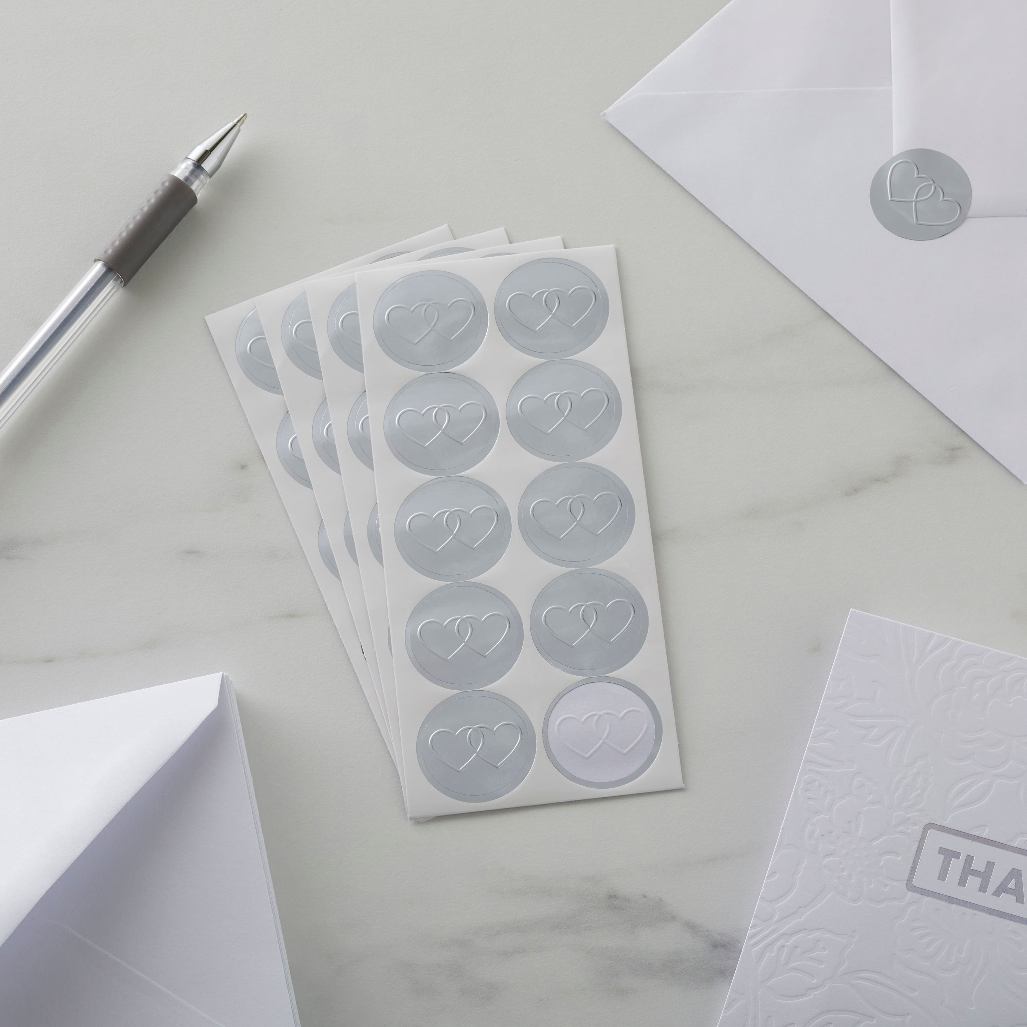 Sceaux d’enveloppe en cœur argent de Recollections