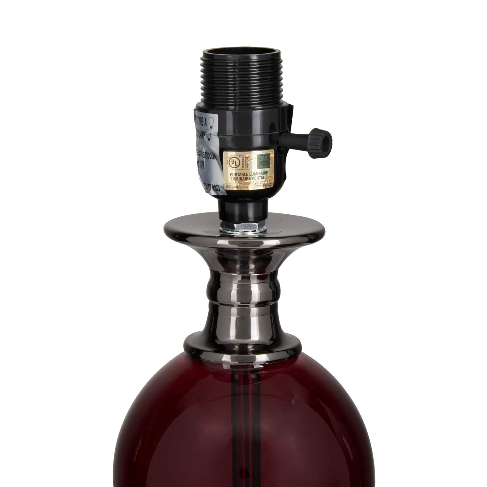 Red Velvet Glam Table Lamp, 27" x 13" x 13"