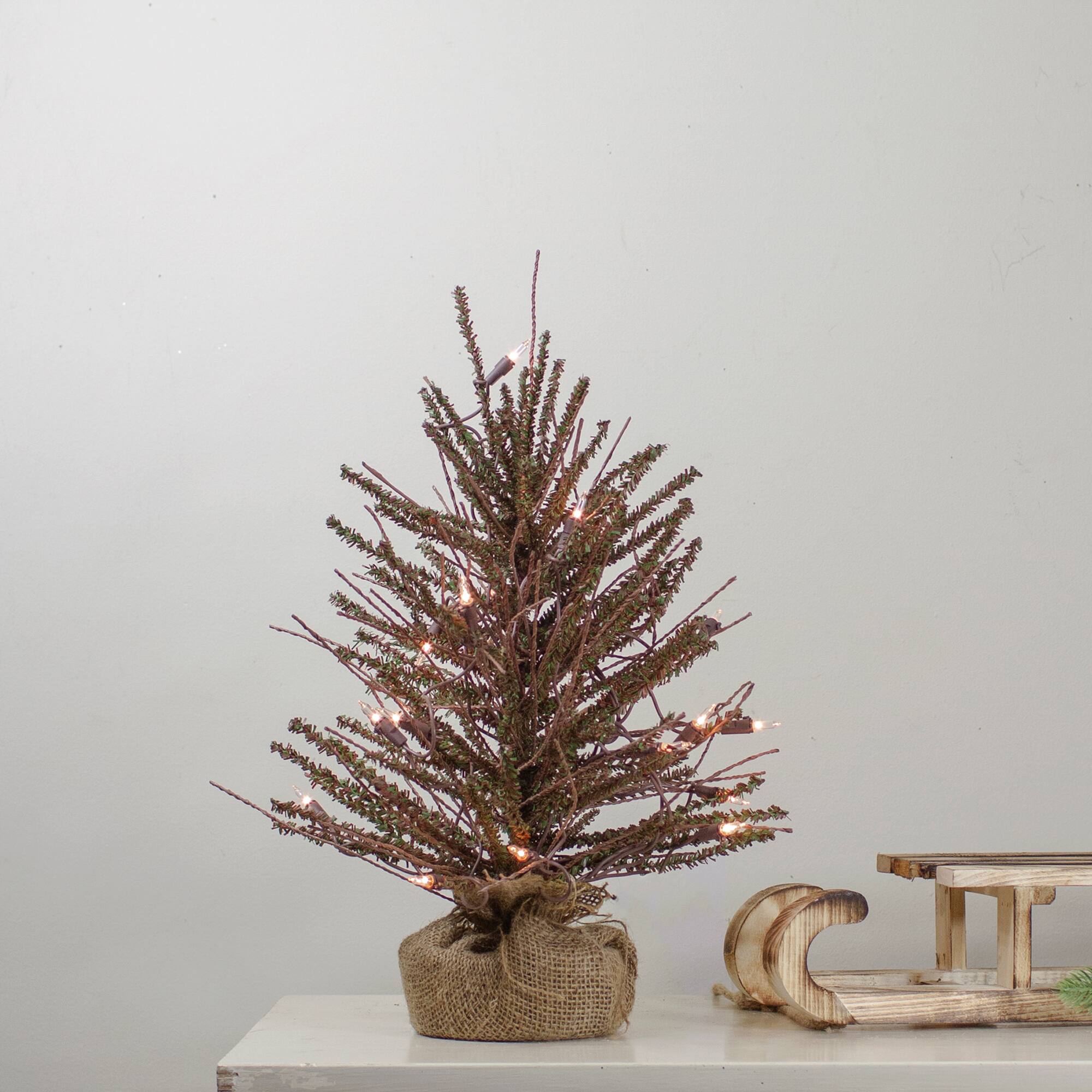 Northlight 18" Pre-Lit Potted Warsaw Twig Artificial Christmas Tree