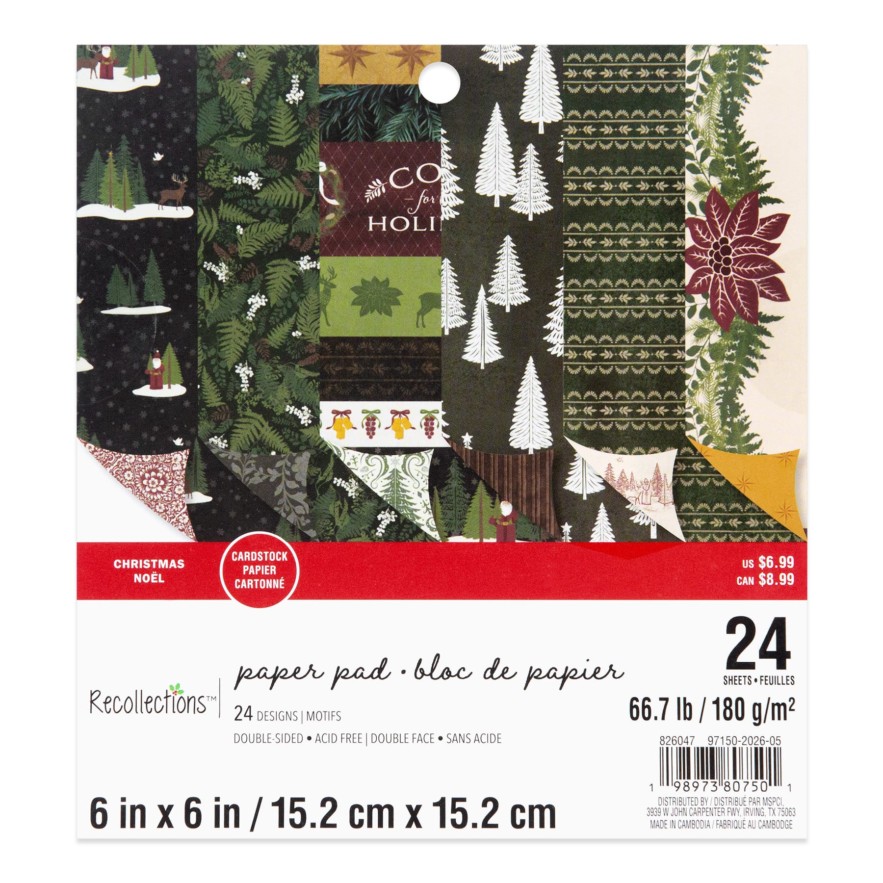 6" x 6" Joy Double-Sided Cardstock Paper Pad by Recollections™, 24 Sheets