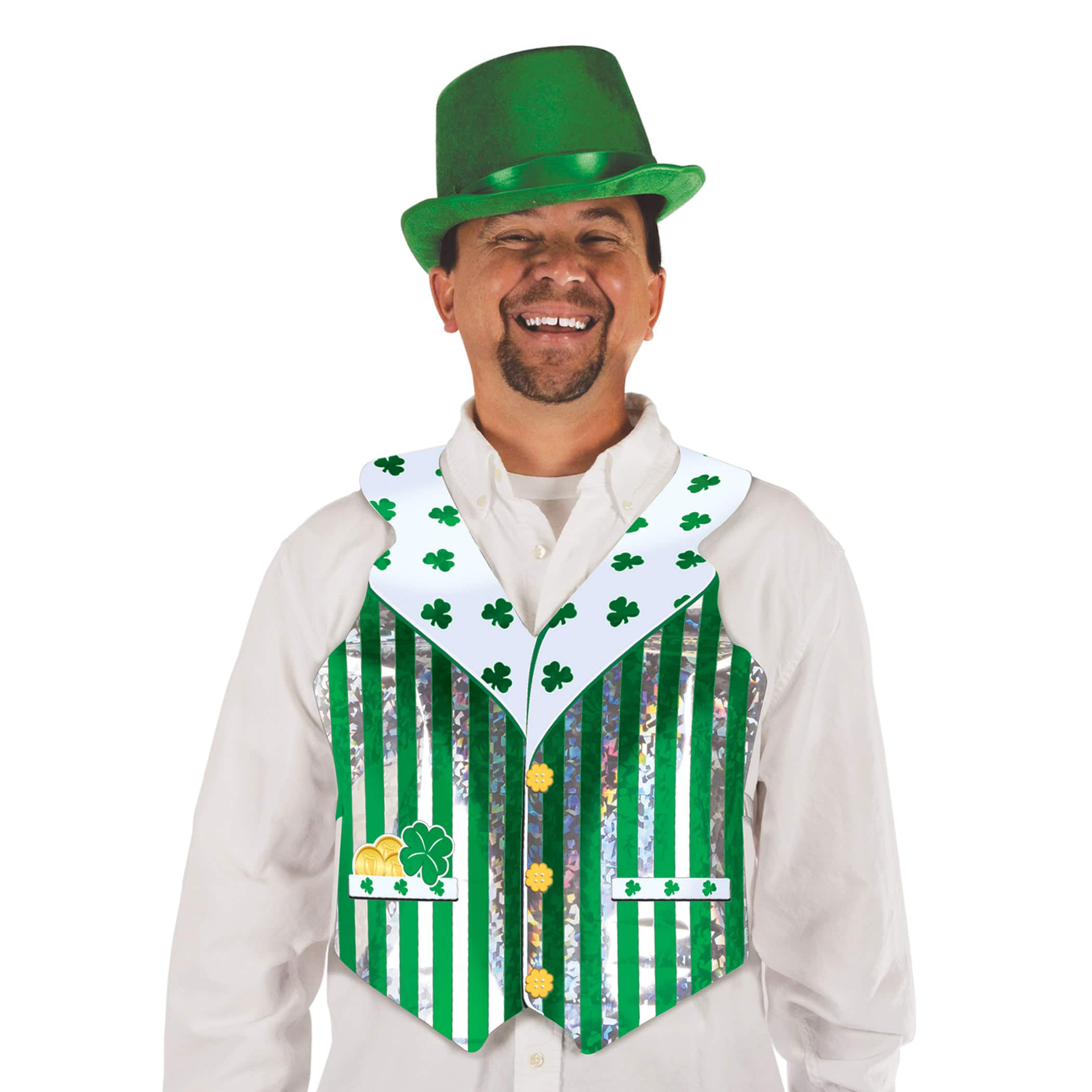 Beistle Prismatic St. Patrick's Day Vests, 2ct.