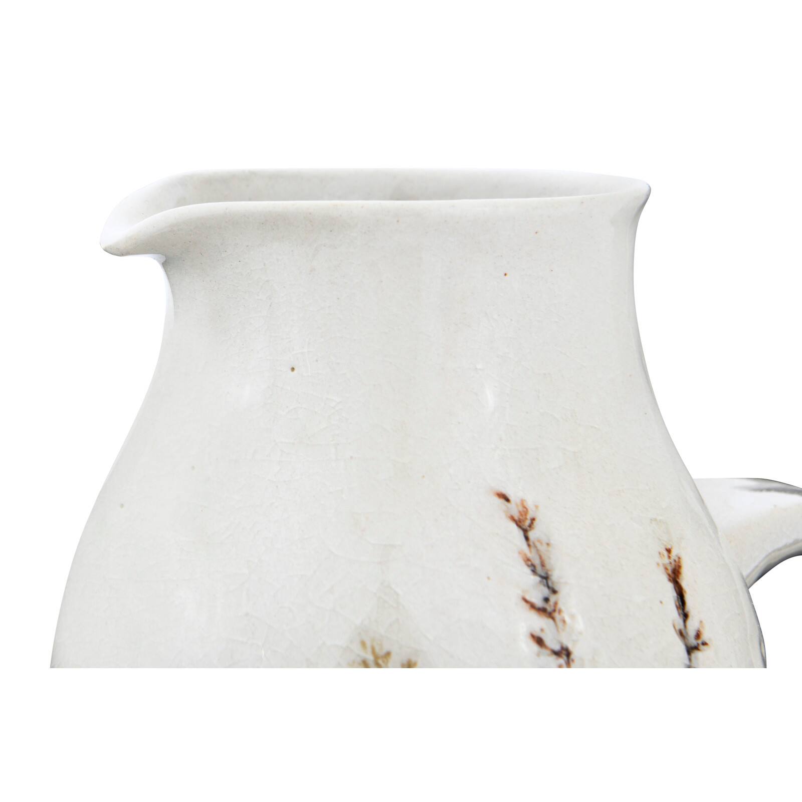 Hello Honey® 32oz. Floral Reactive Crackle Glaze Stoneware Debossed Pitcher