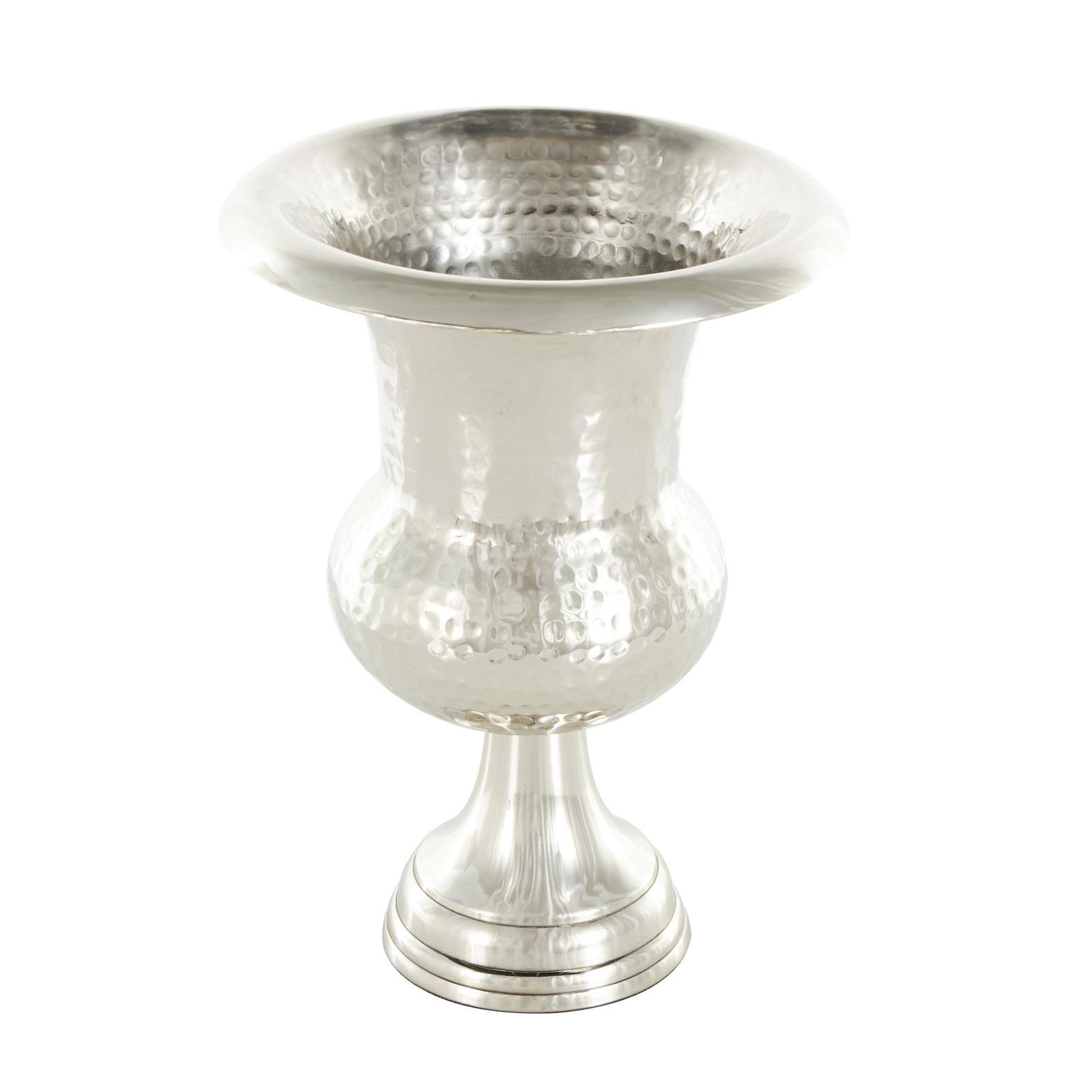 Silver Aluminum Goblet Inspired Hammered Vase