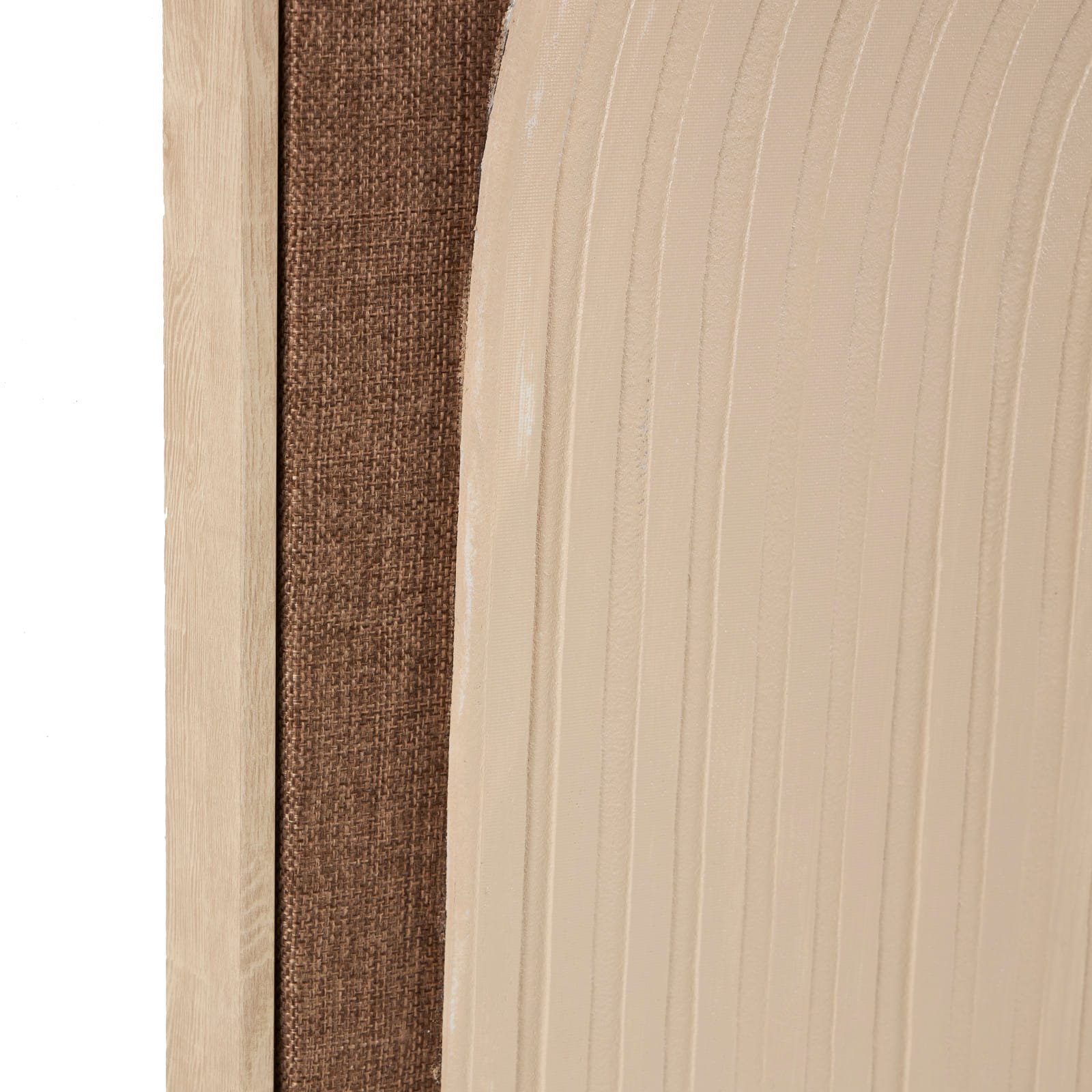 33" x 49" Brown Polyester Abstract Framed Wall Art with Tan Ribbed Arches