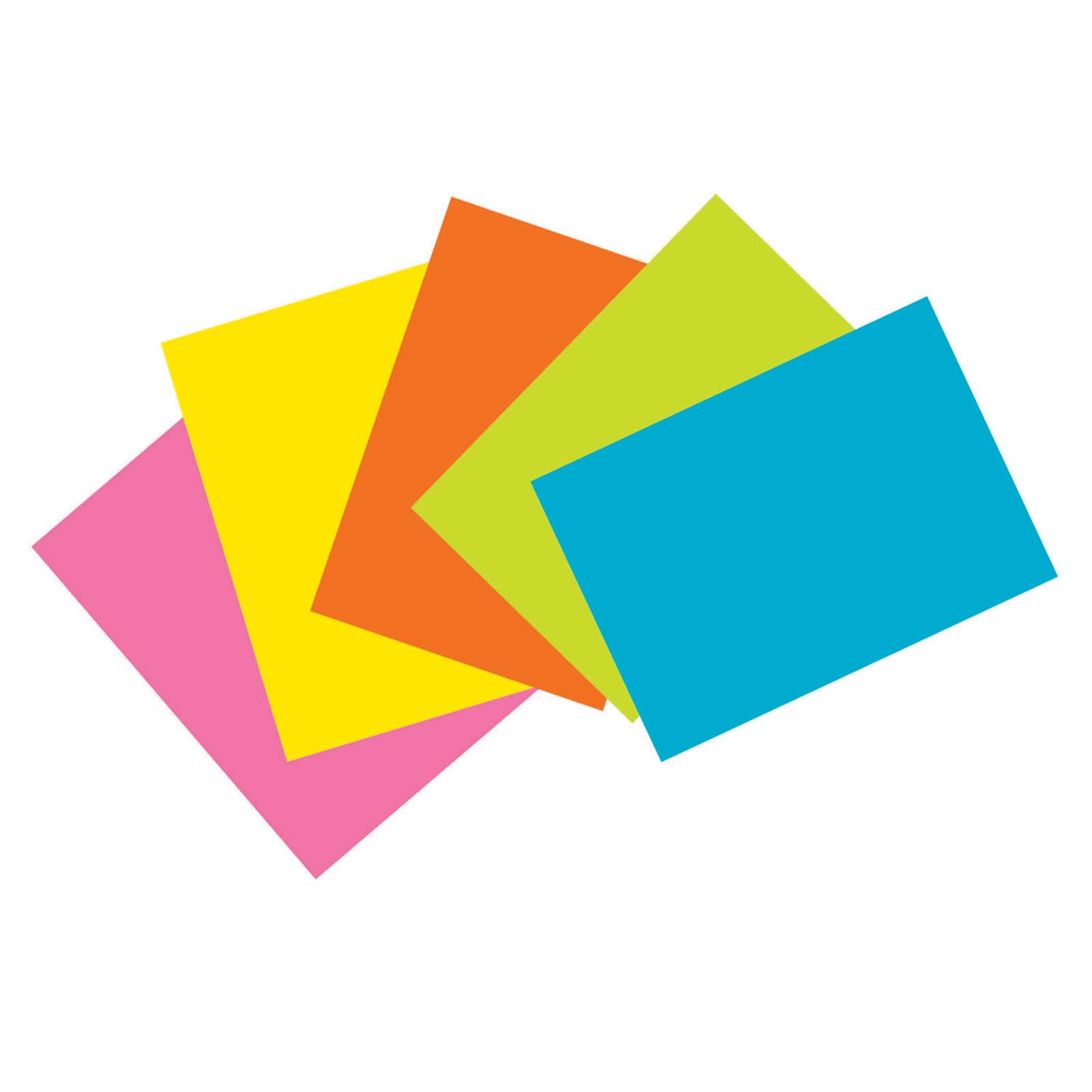 Super Bright Unruled Index Cards, 4" x 6", 6 Packs
