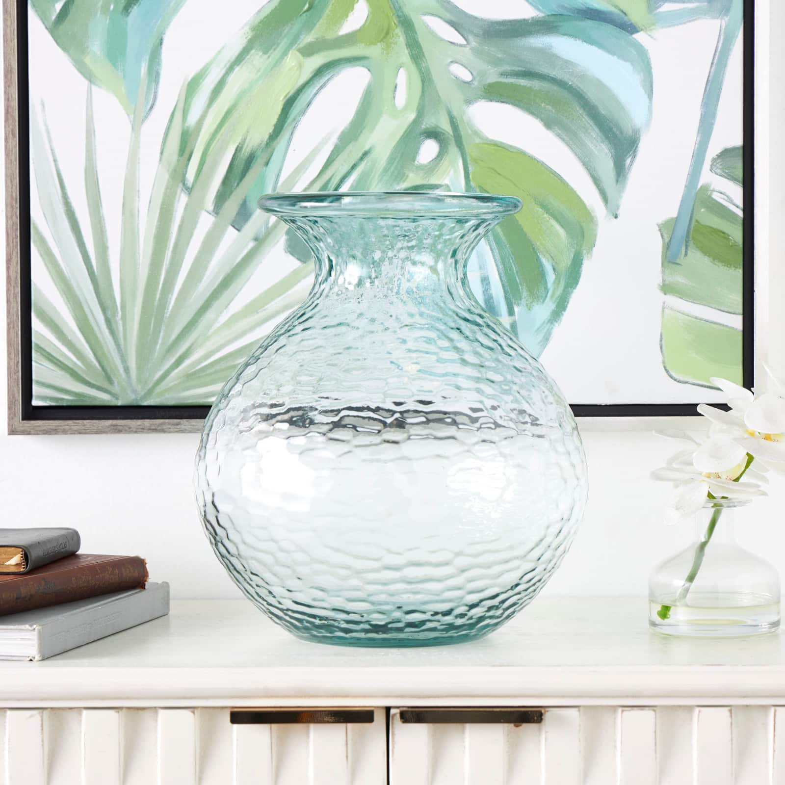 13" Clear Recycled Glass Vase