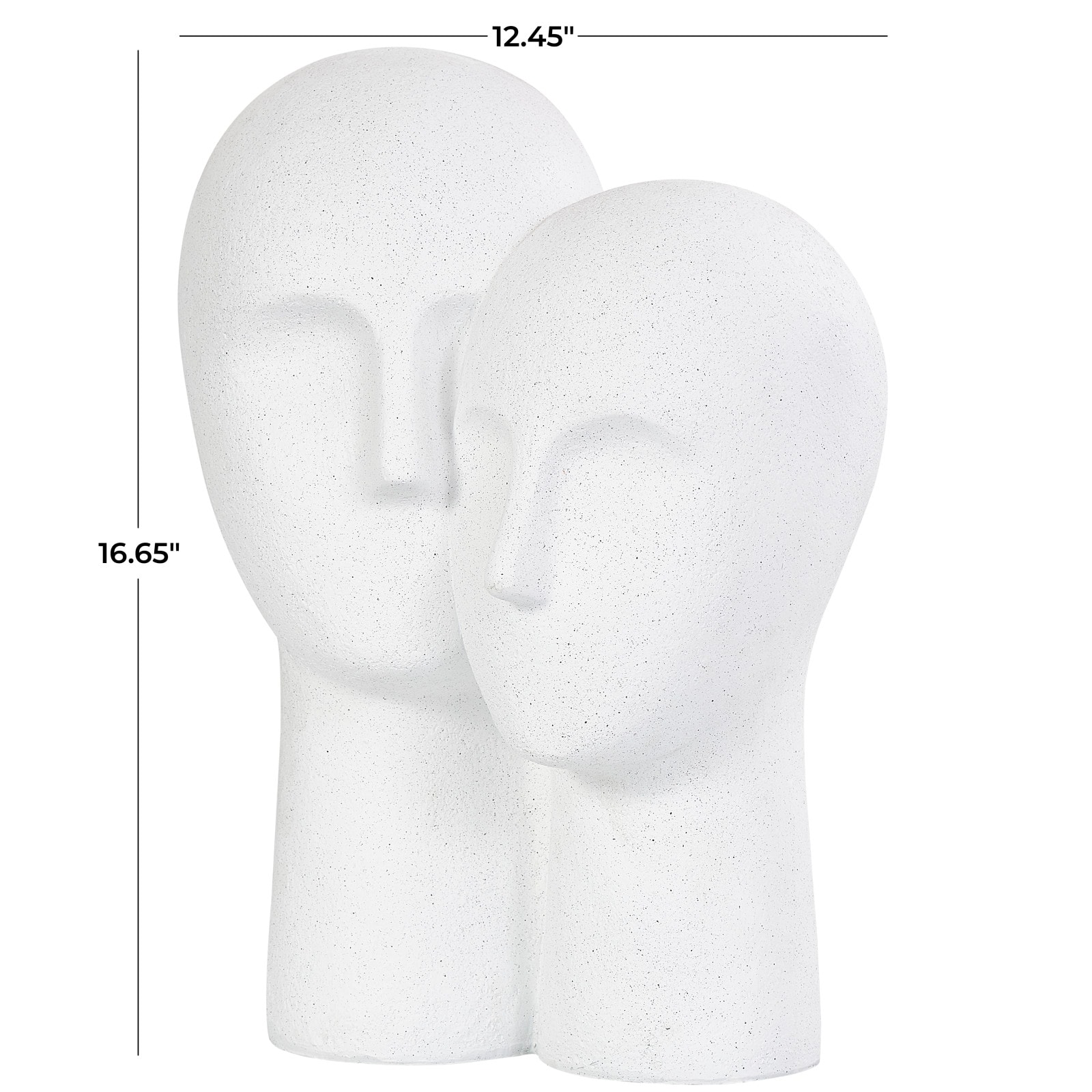 17" White Speckled Head Sculpture
