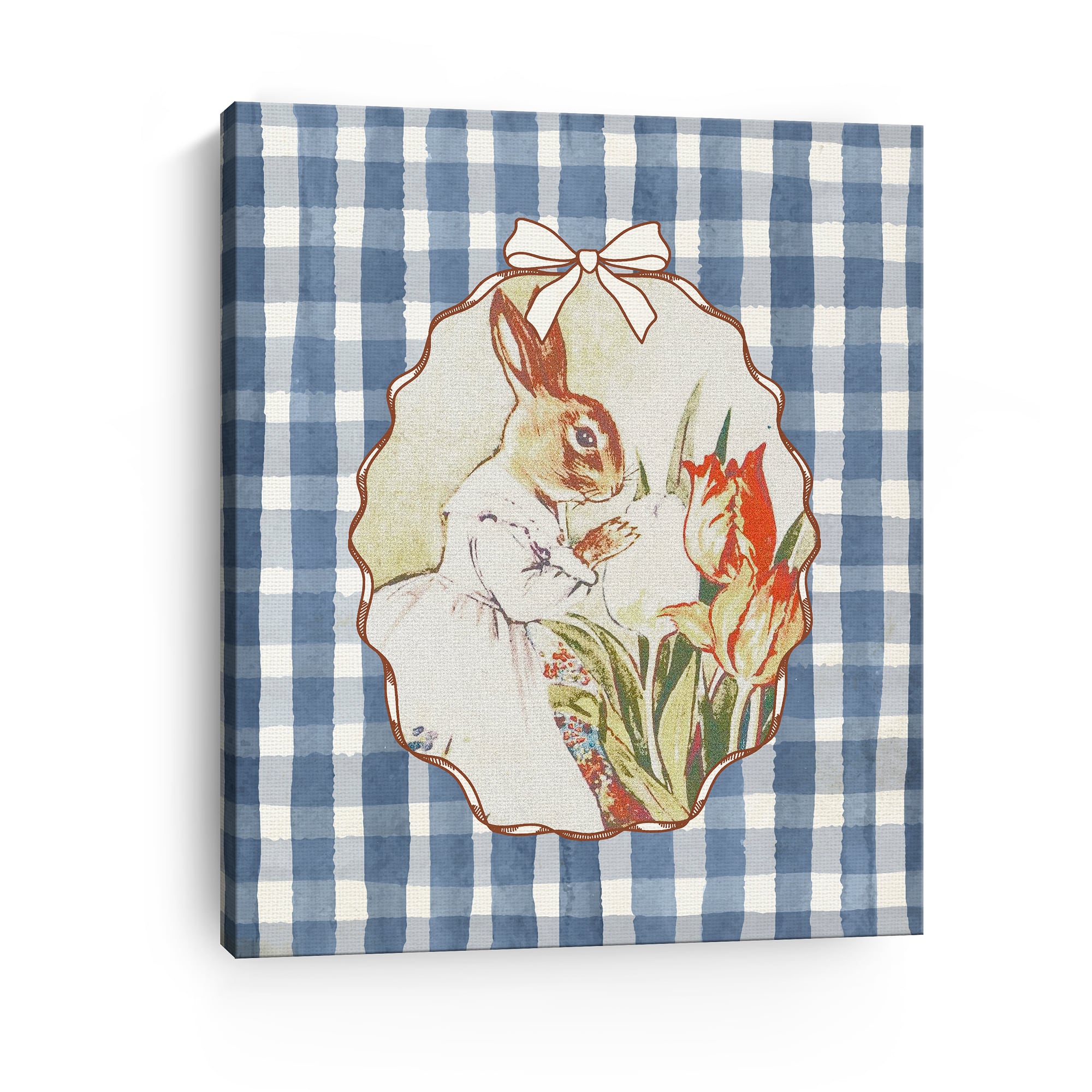 Lumaprints Lady Bunny and Her Tulips Canvas Giclée Art