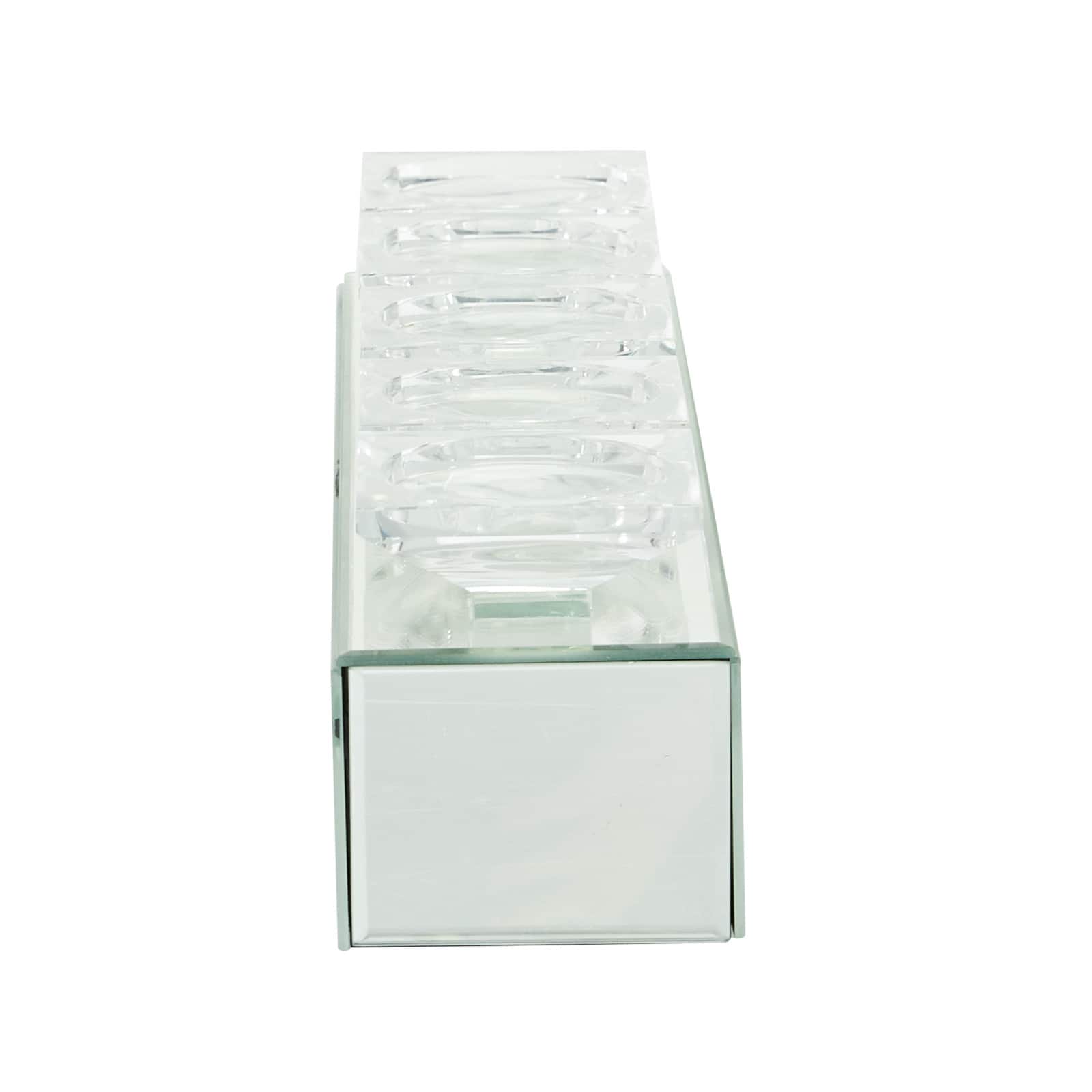 20" Clear Wood Glam Candlestick Holder