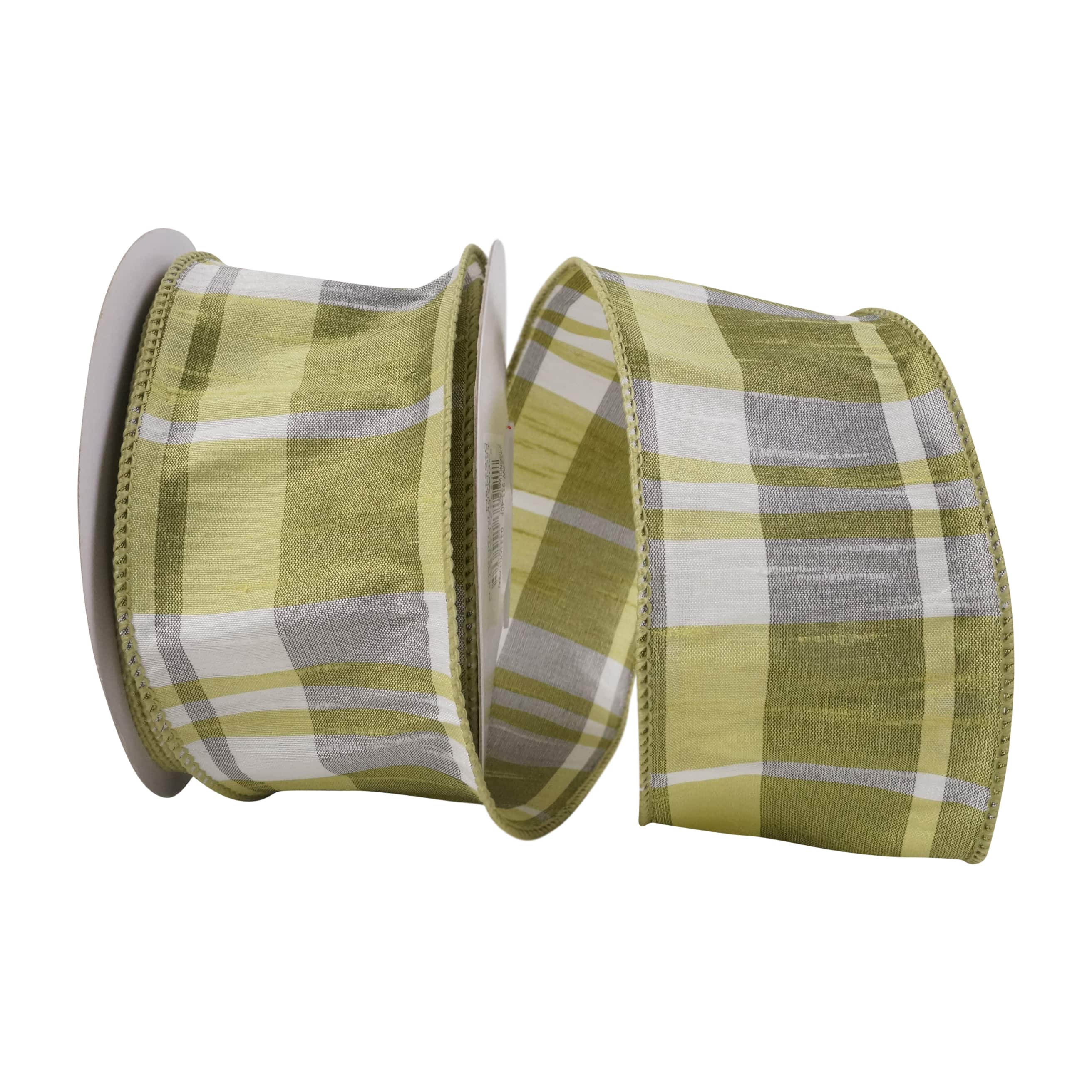 JAM Paper 2.5" x 10yd. Willow Plaid Wired Dupioni Ribbon