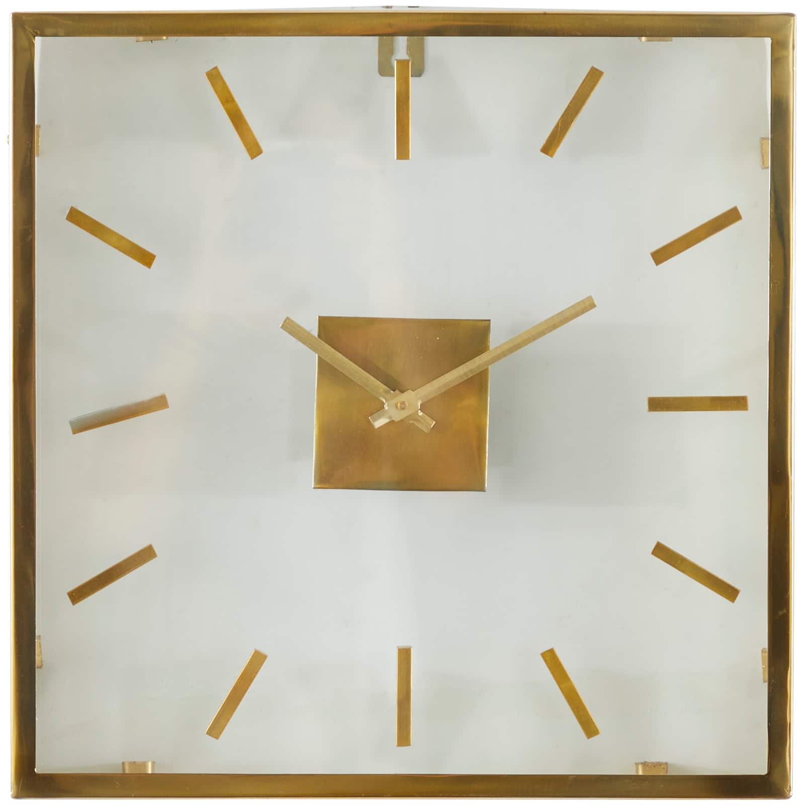 16" Gold Stainless Steel Wall Clock with Clear Face