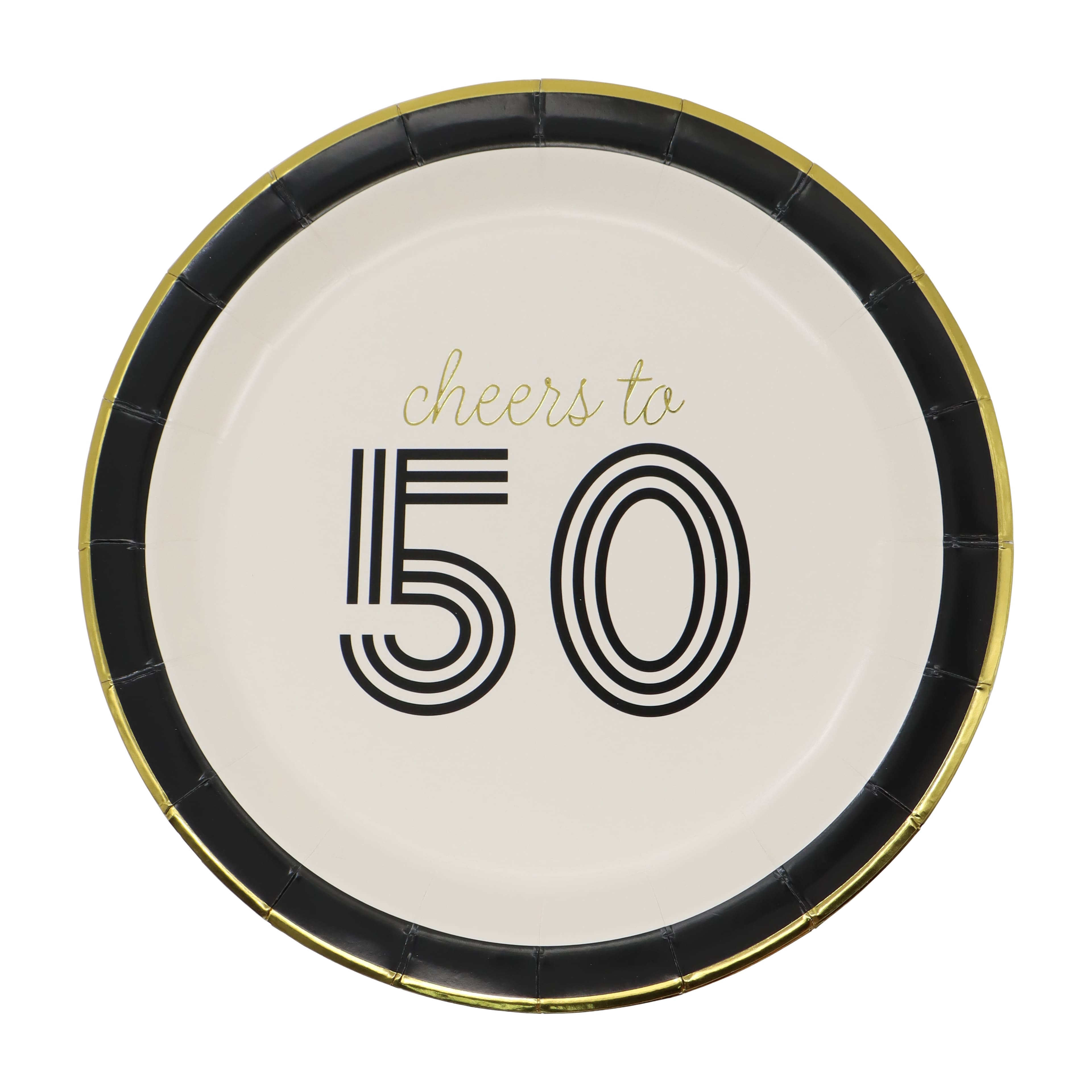 24 Packs: 8 ct. (192 total) 7" Cheers to 50 Paper Dinner Plates by Celebrate It™