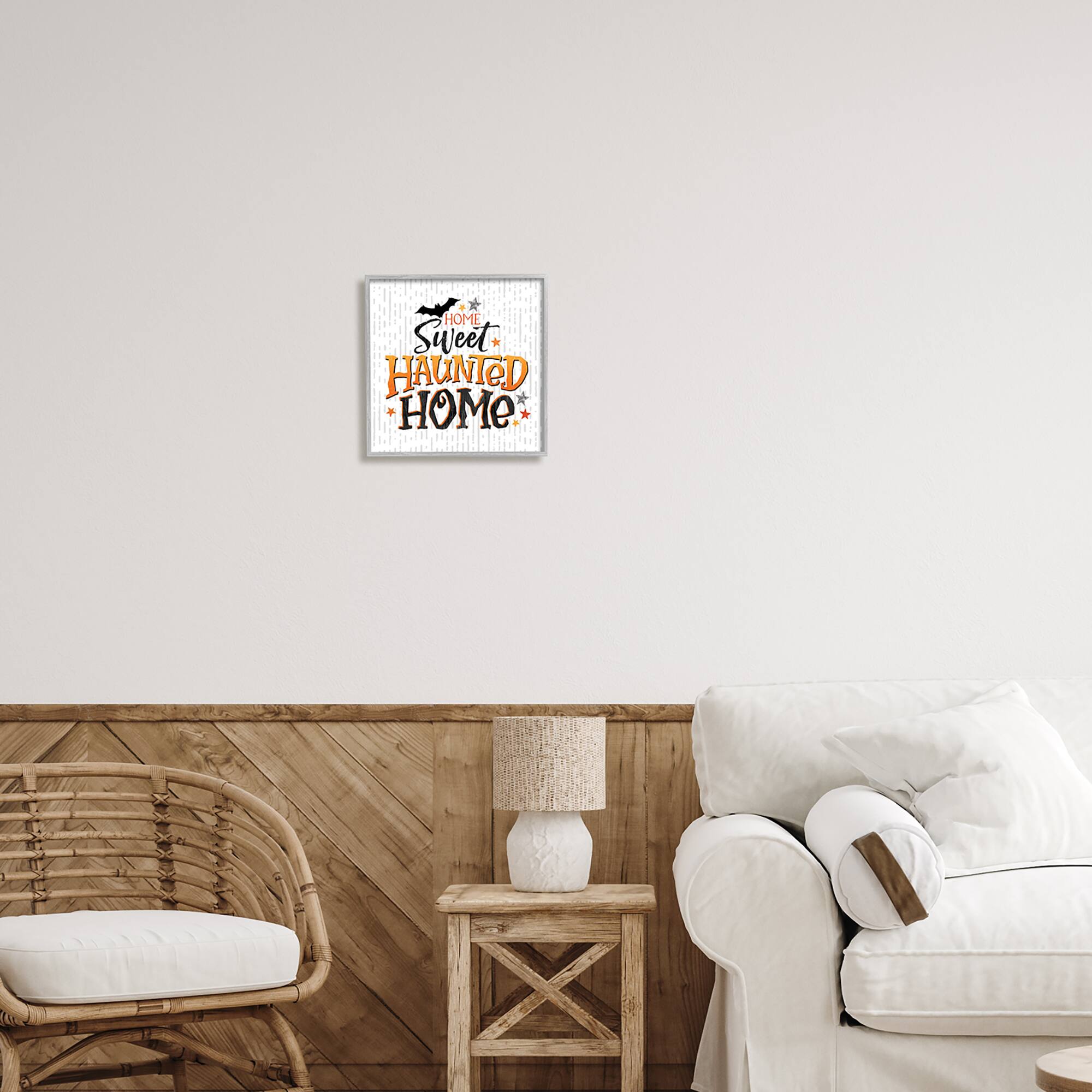 Stupell Industries Sweet Haunted Home Patterned Framed Giclée Wall Art