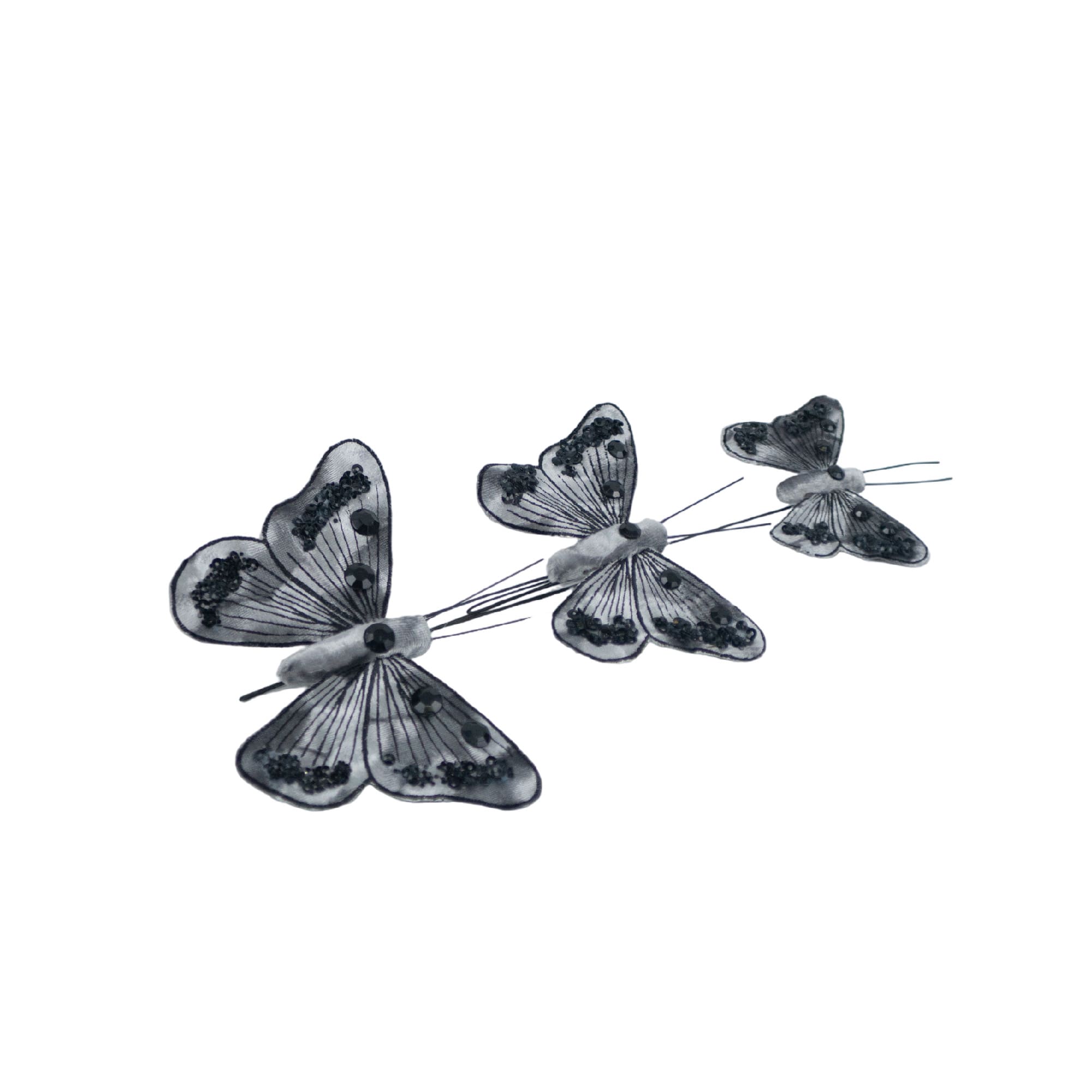 Silver & Black Sequin Butterfly Accents, 3ct. by Ashland®