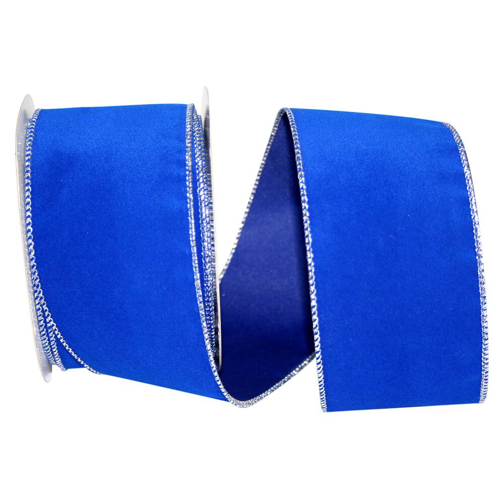 JAM Paper 2.5" x 10yd. Royal Wired Velvet Ribbon