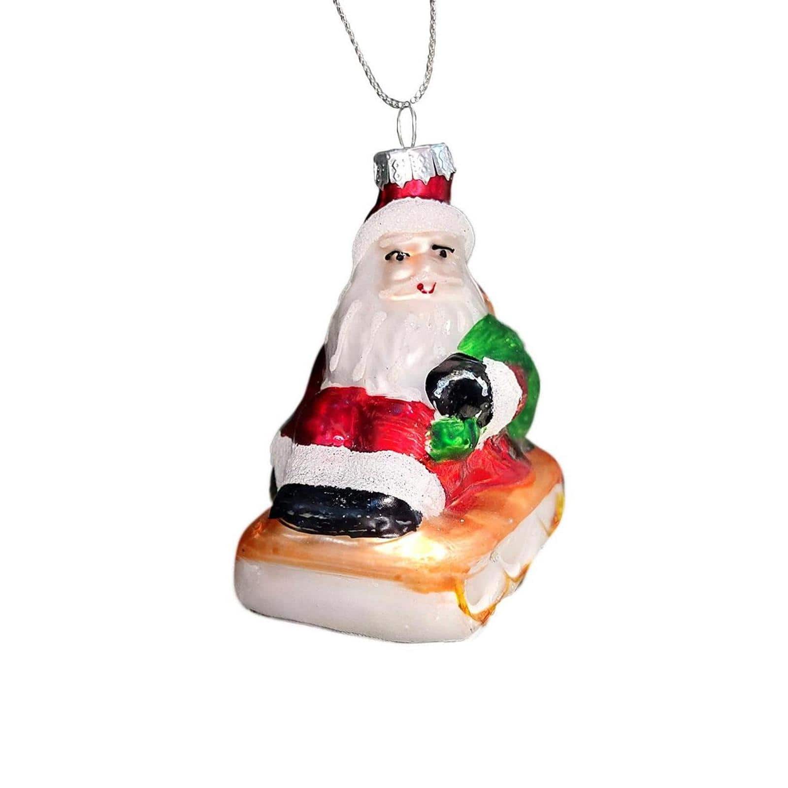 Wizardi 12" Santa Claus Christmas Glass Ornament
