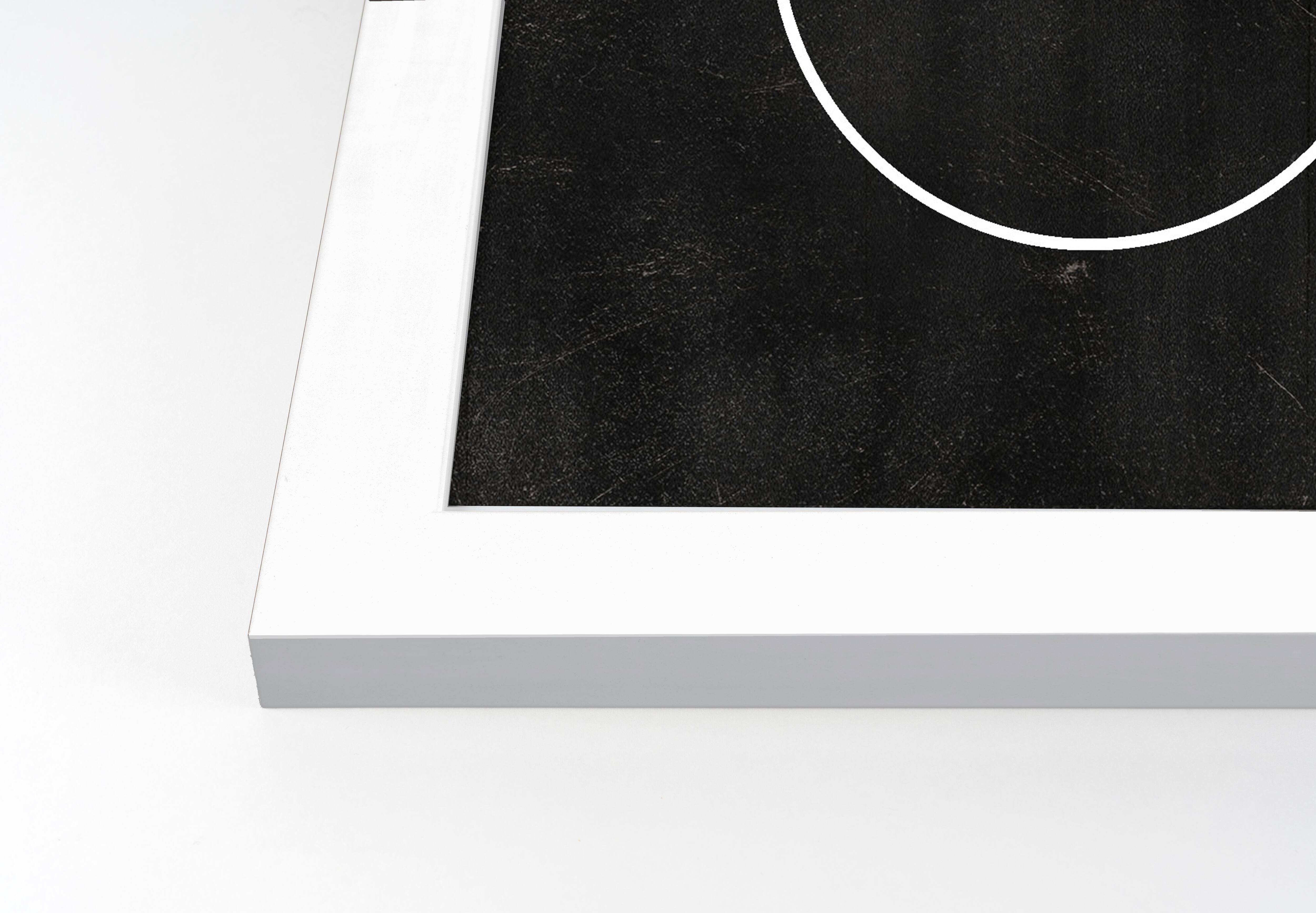 Moon Circle 11" x 14" White Framed Print Under Plexiglass