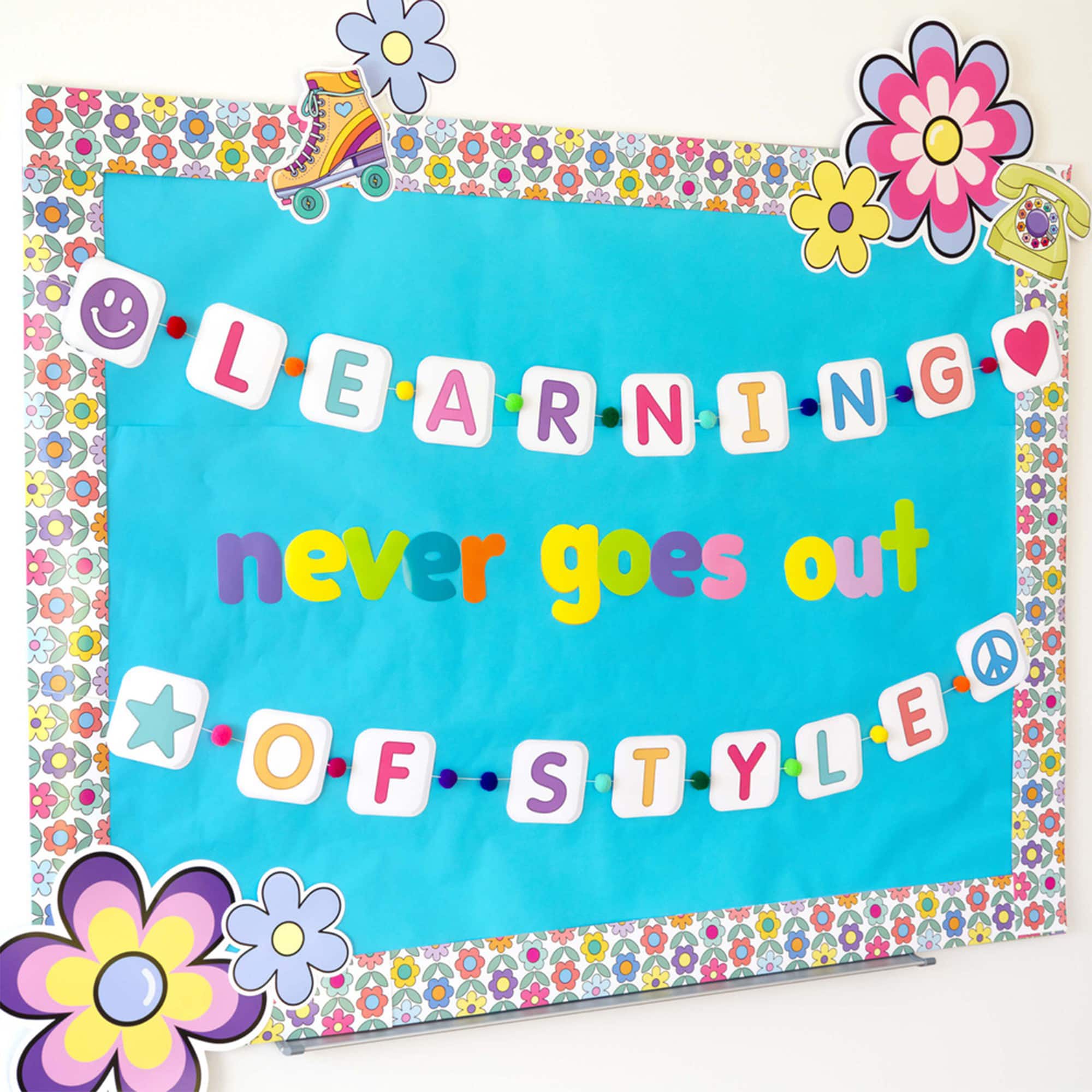 Carson Dellosa® Education Happily Ever Elementary Retro Remix Jumbo Flowers Cutouts, 6 Packs of 12