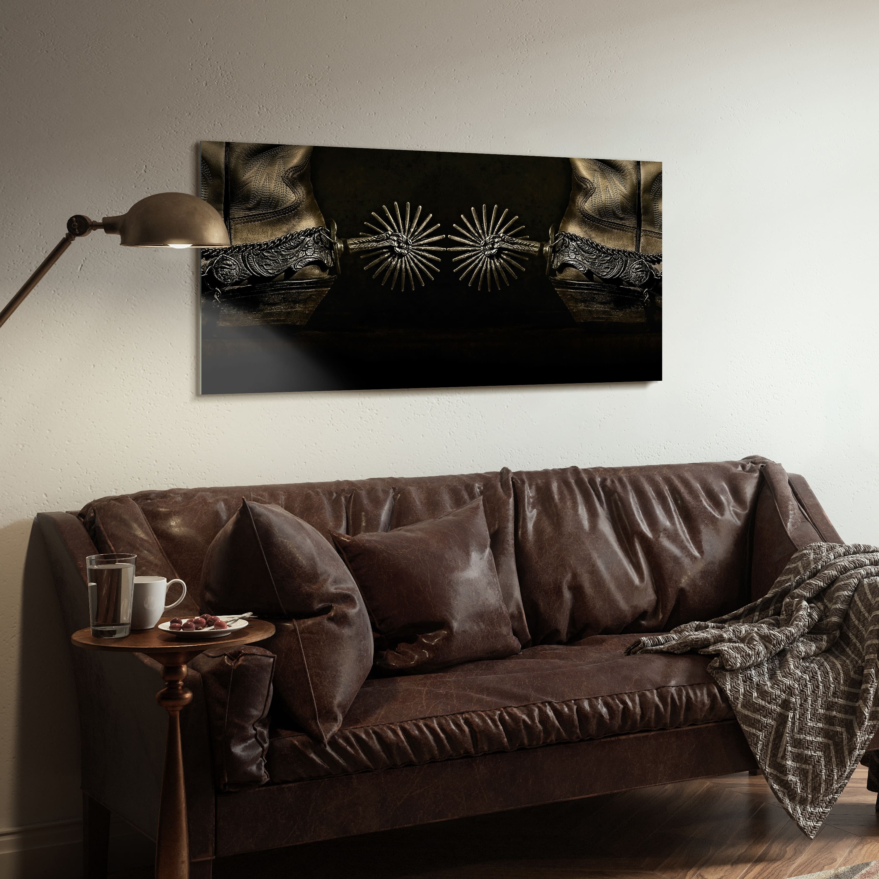 Empire Art Direct 48" x 24" Silver Spur Spiral Frameless Printed Tempered Glass Wall Art