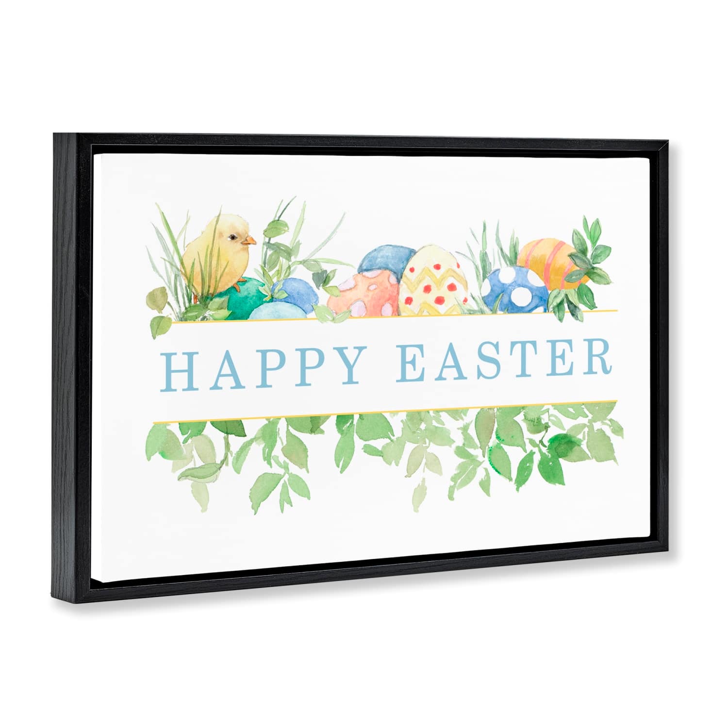 Stupell Industries Floral Happy Easter Floater Framed Art
