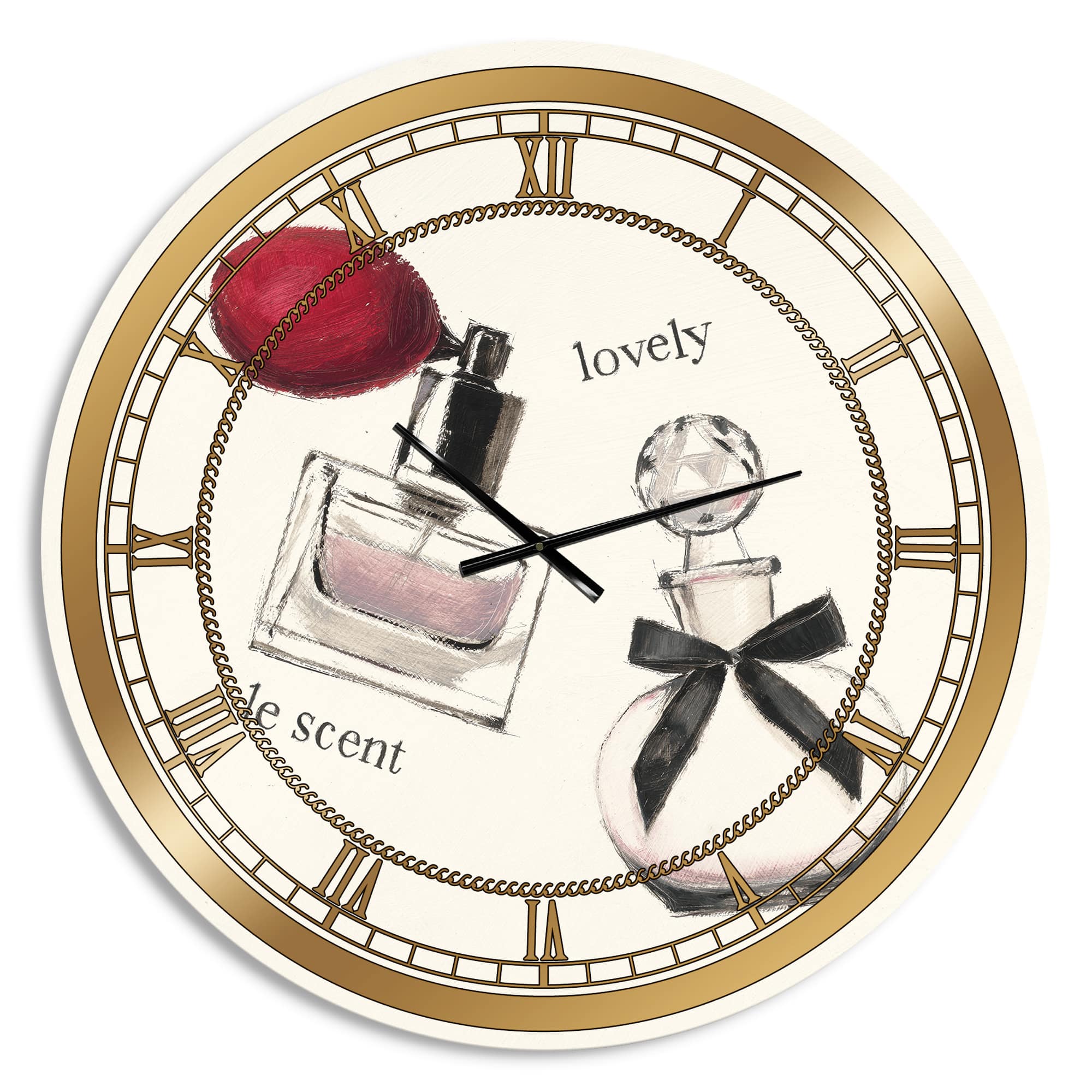 Designart Lovely Glamorous Parfum Glam Wall Clock