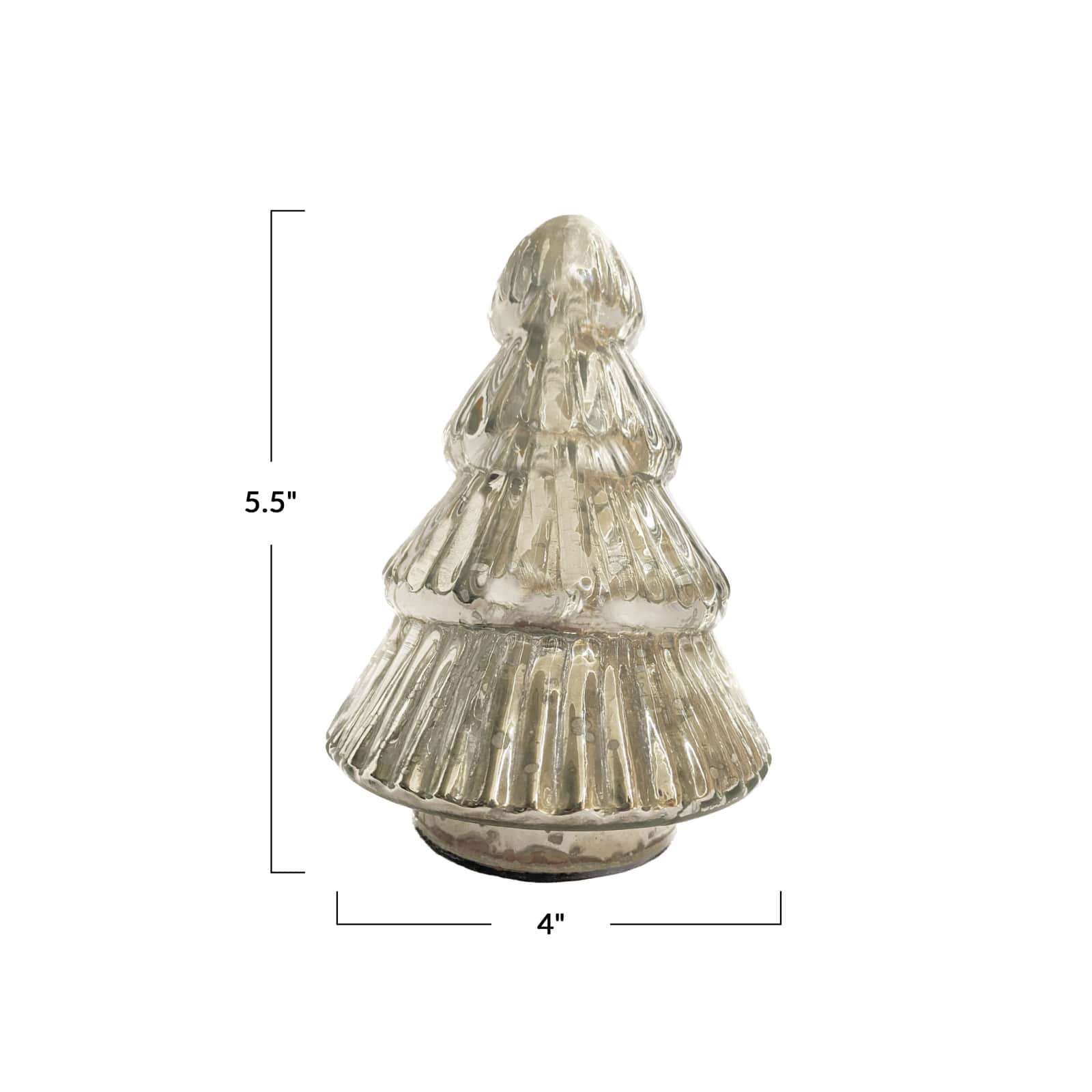 Hello Honey® 5.5" Silver Round Embossed Mercury Glass Tree