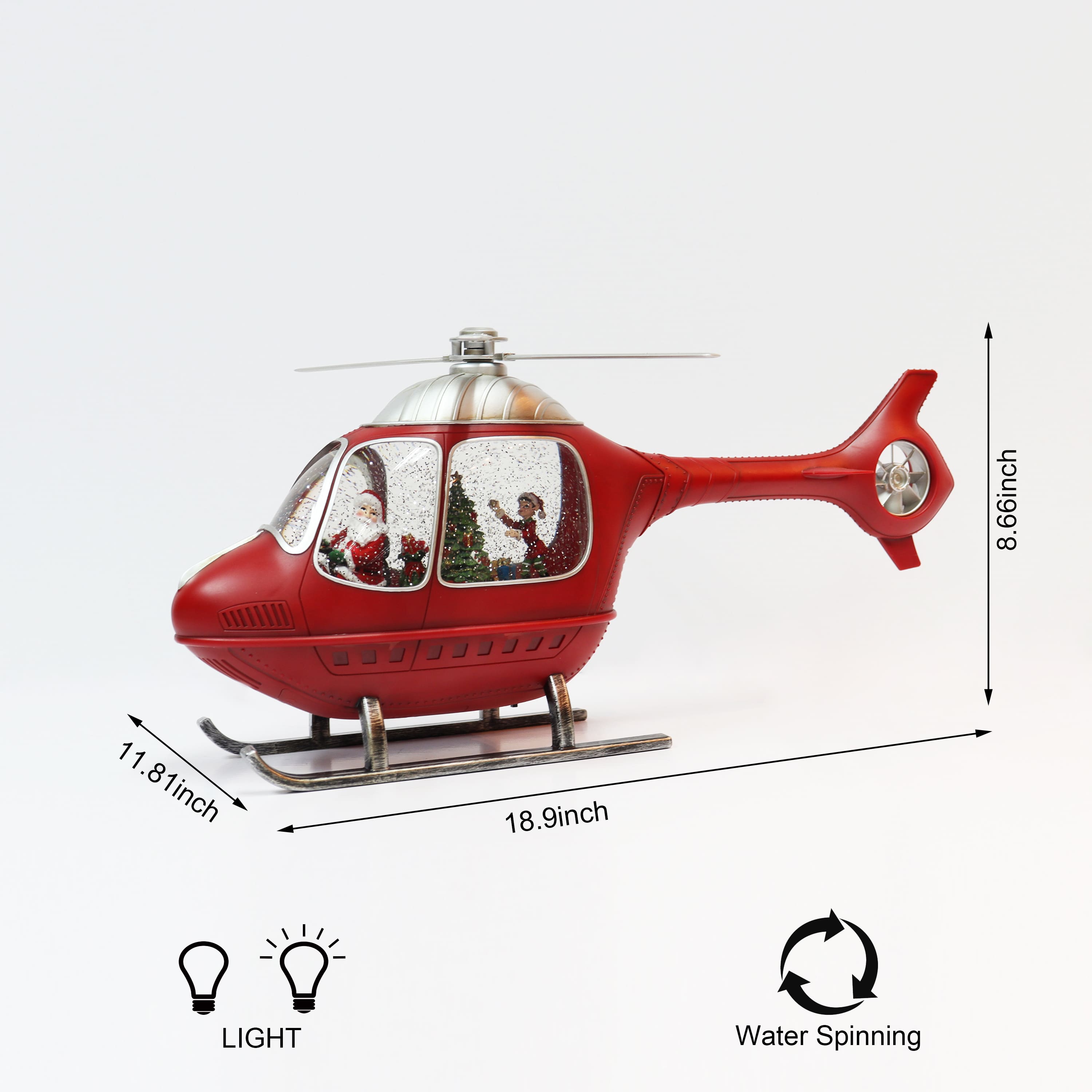 Moments in Time 8.7" Animated Acrylic Helicopter Décor