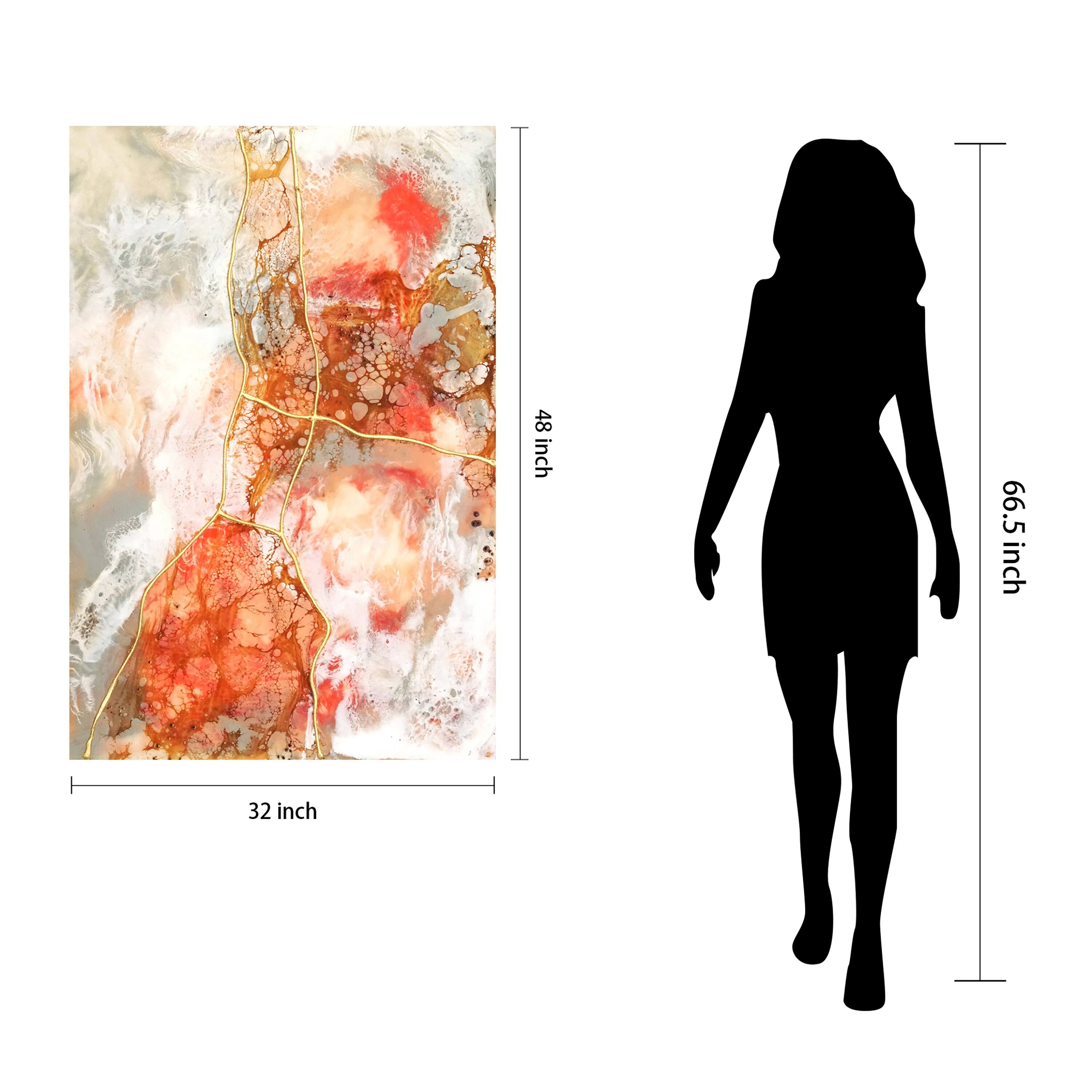 Empire Art Direct 48" x 32" Coral Lace II Frameless Free Floating Printed Tempered Art Glass Wall Art