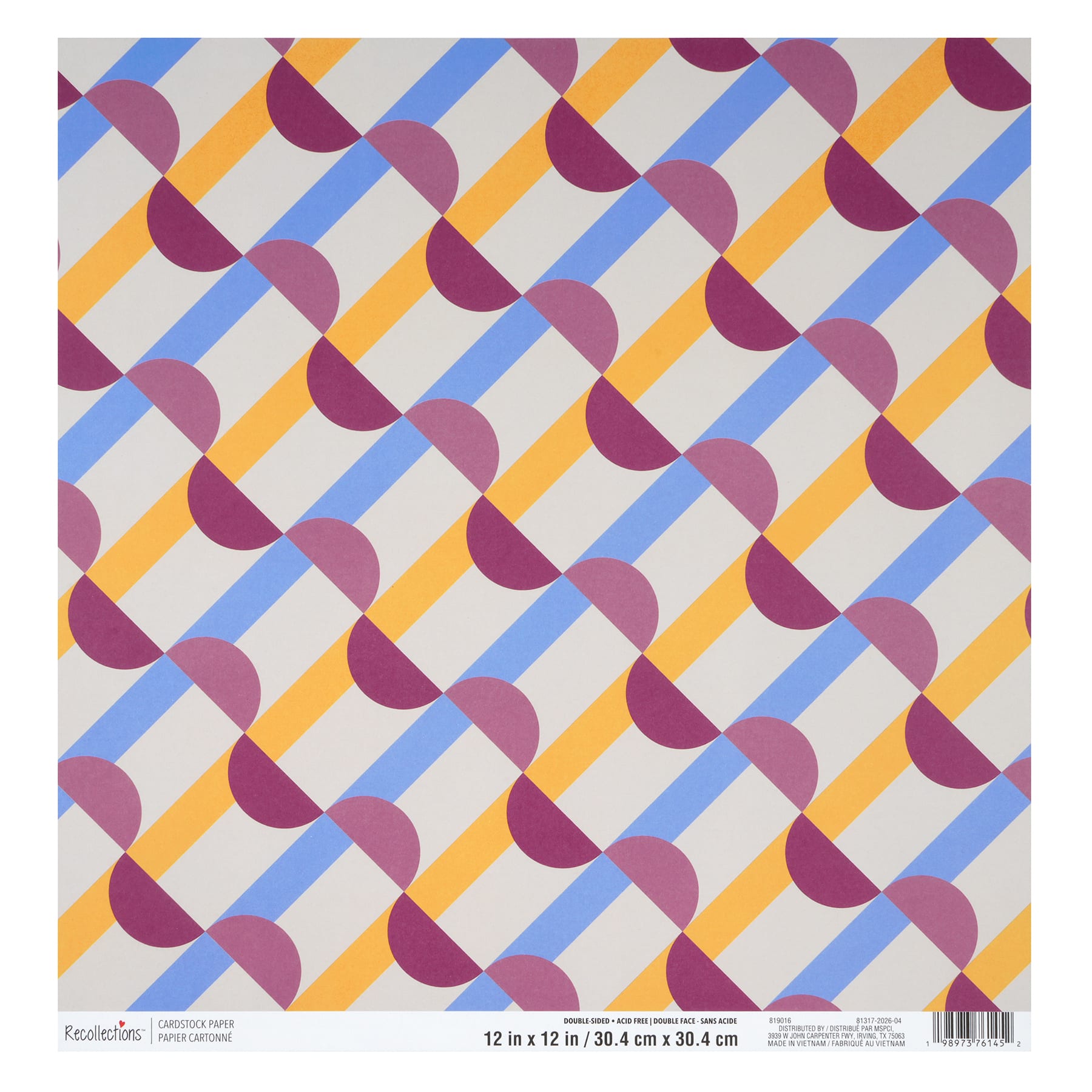 12" x 12" Clubhouse Geometric Double-Sided Cardstock Paper by Recollections™