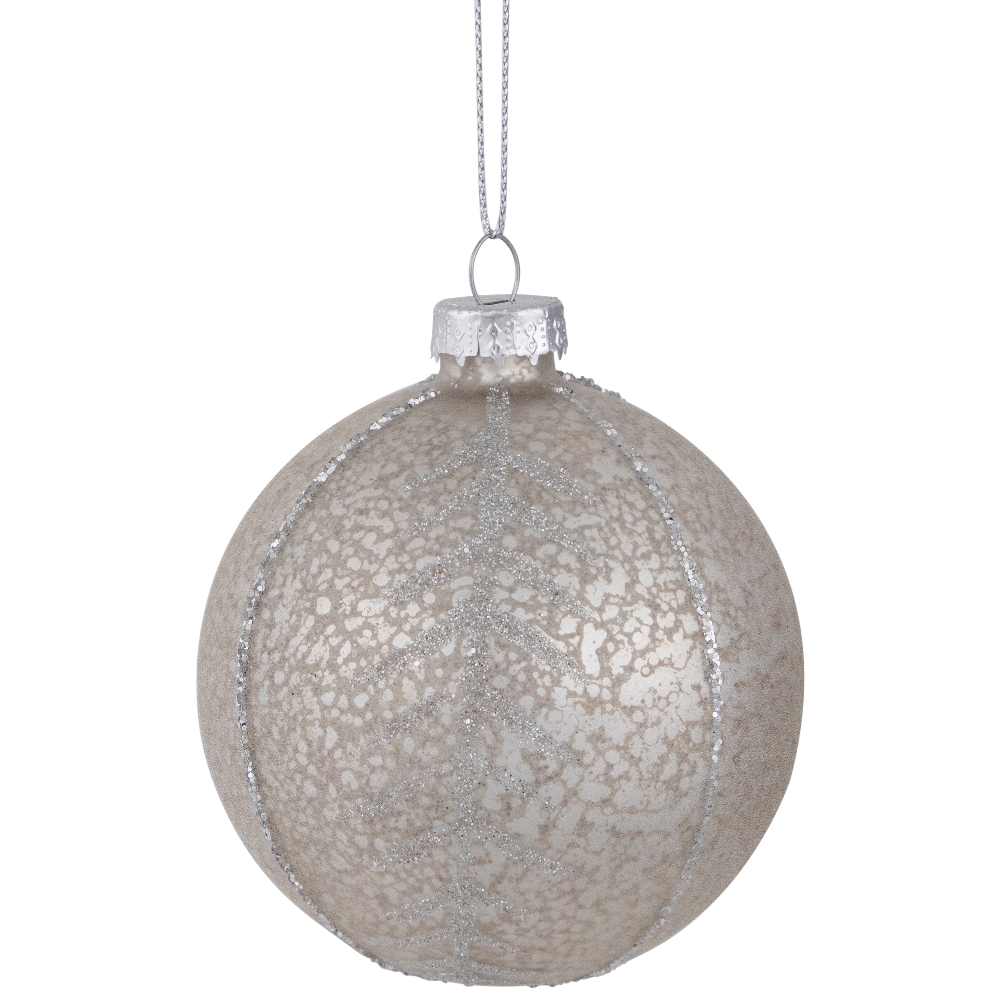 Northlight 3" Silver & Champagne Gold 2-Finish Glass Ball Christmas Ornaments Set