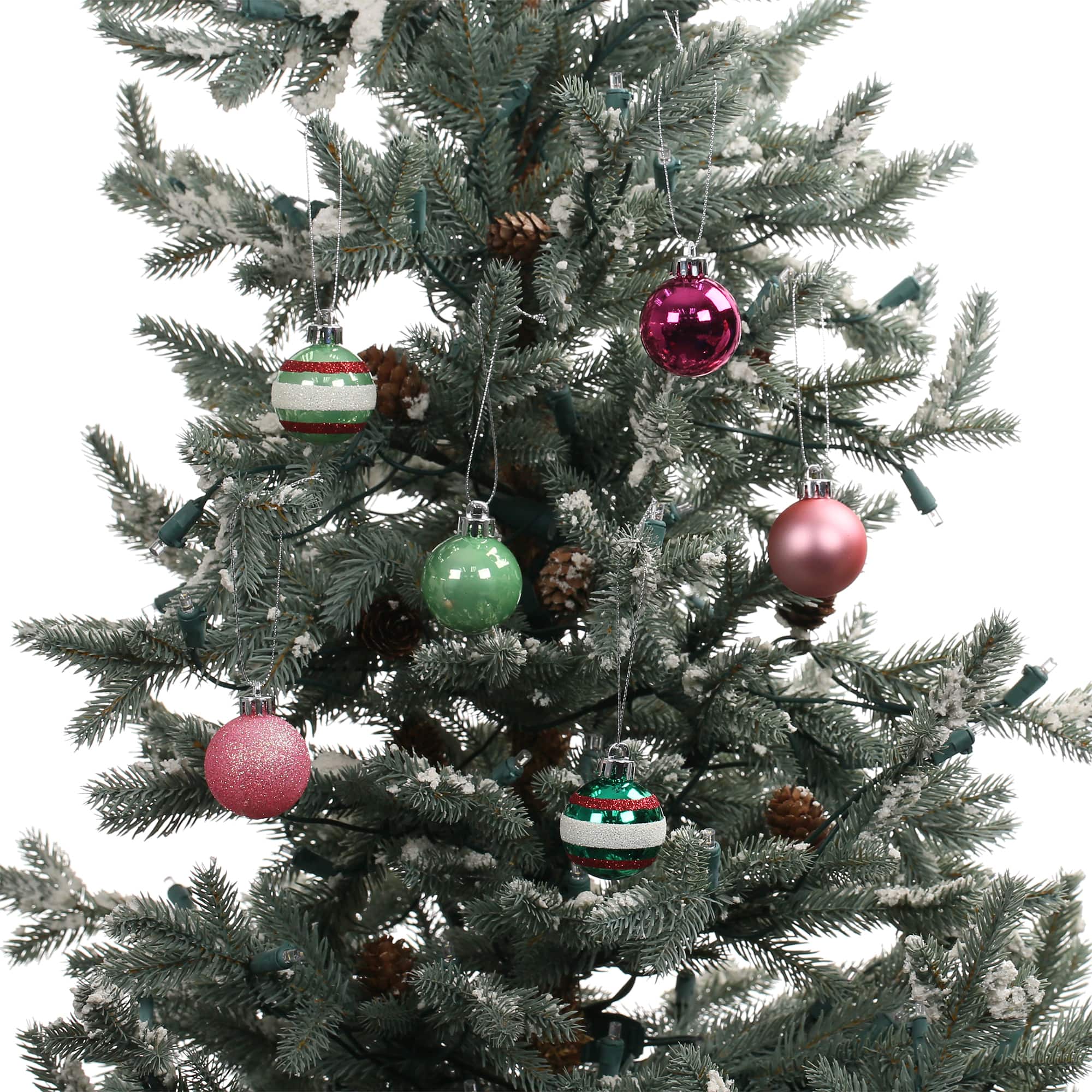7 Pack 40mm Fun Mix Shatterproof Ball Ornaments by Ashland®