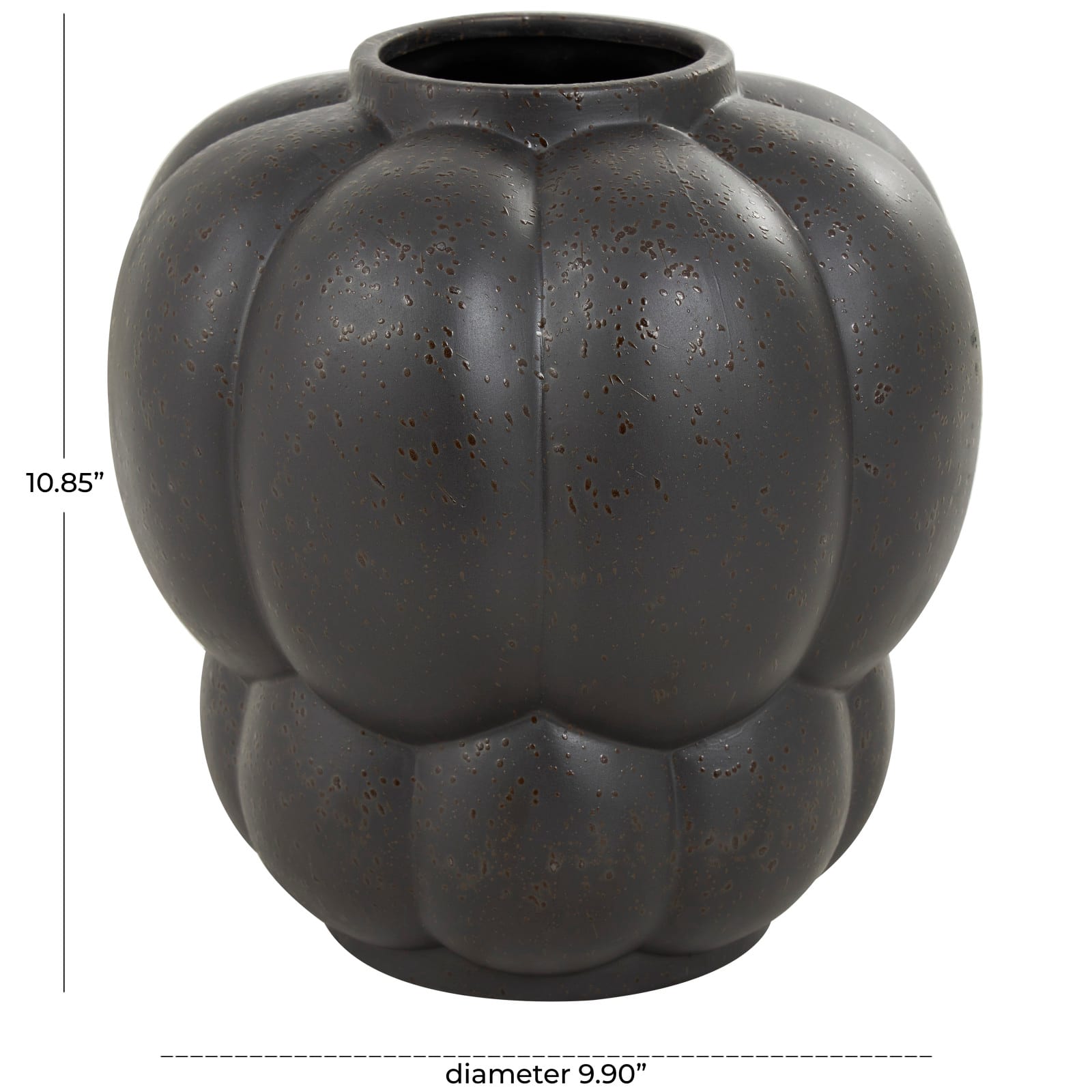 11" Black Ceramic Wide Bubble Inspired Vase