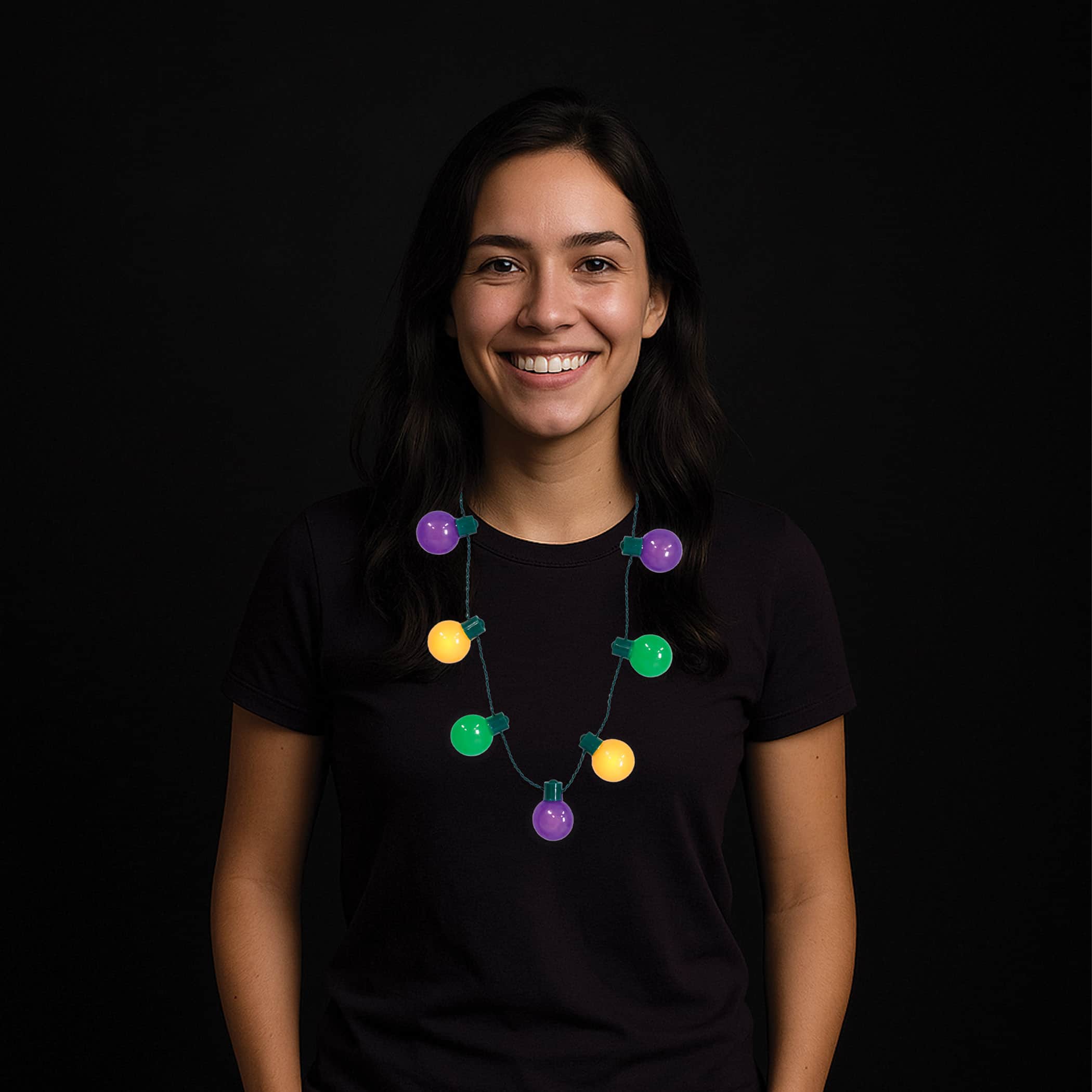 Beistle 35" Pre-Lit Light-Up Oversized Mardi Gras Necklace