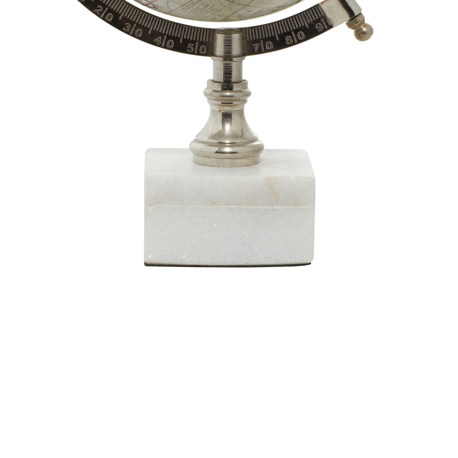 11" White Ceramic & Metal Contemporary Globe