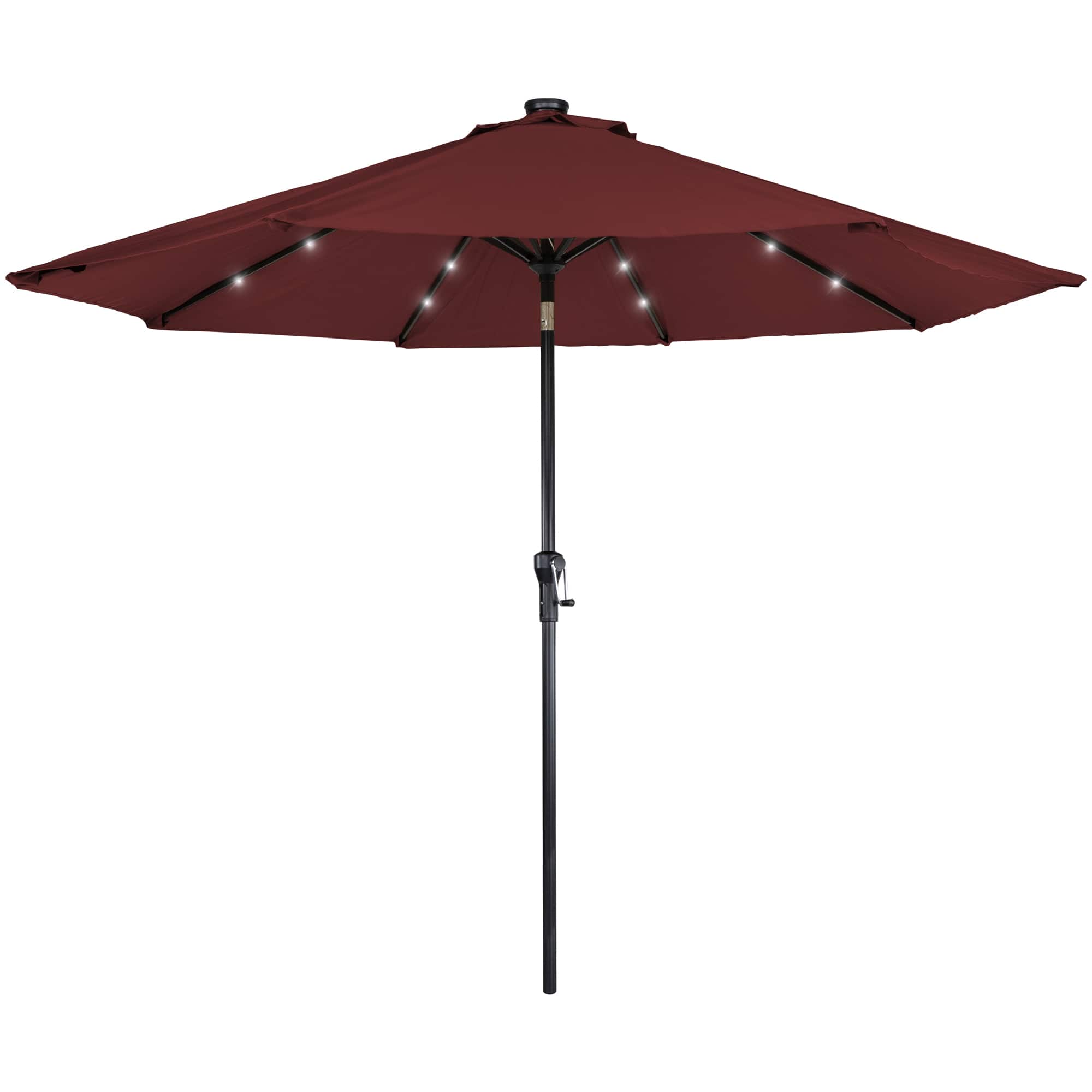 9Ft Solar Lighted Outdoor Patio Market Umbrella By Northlight in Burgundy | 108" x 108" x 96" | Michaels®