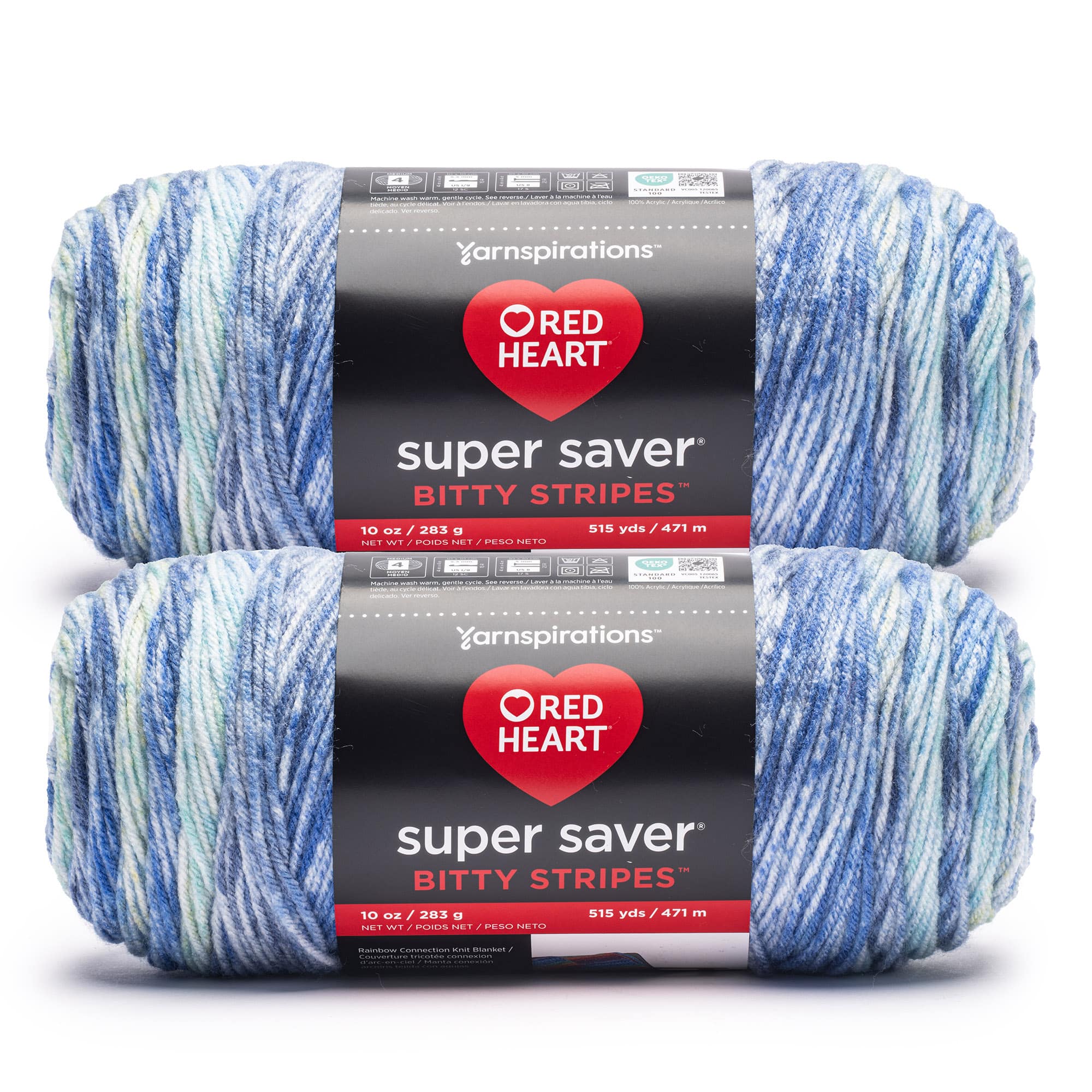 2 Pack Red Heart® Super Saver® Bitty Stripes™ Yarn