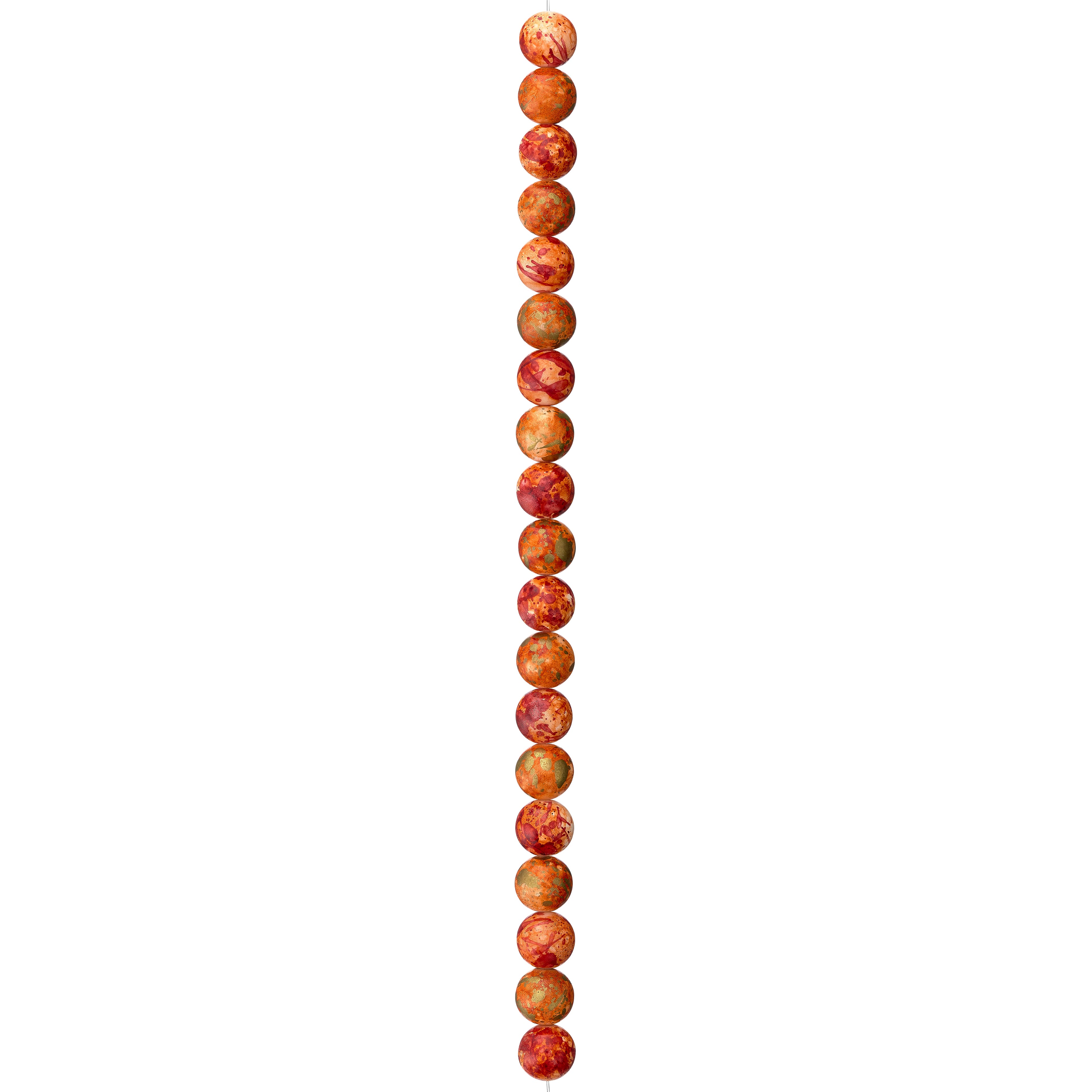 12 Pack: Orange Swirl Ceramic Round Beads, 10mm by Bead Landing™