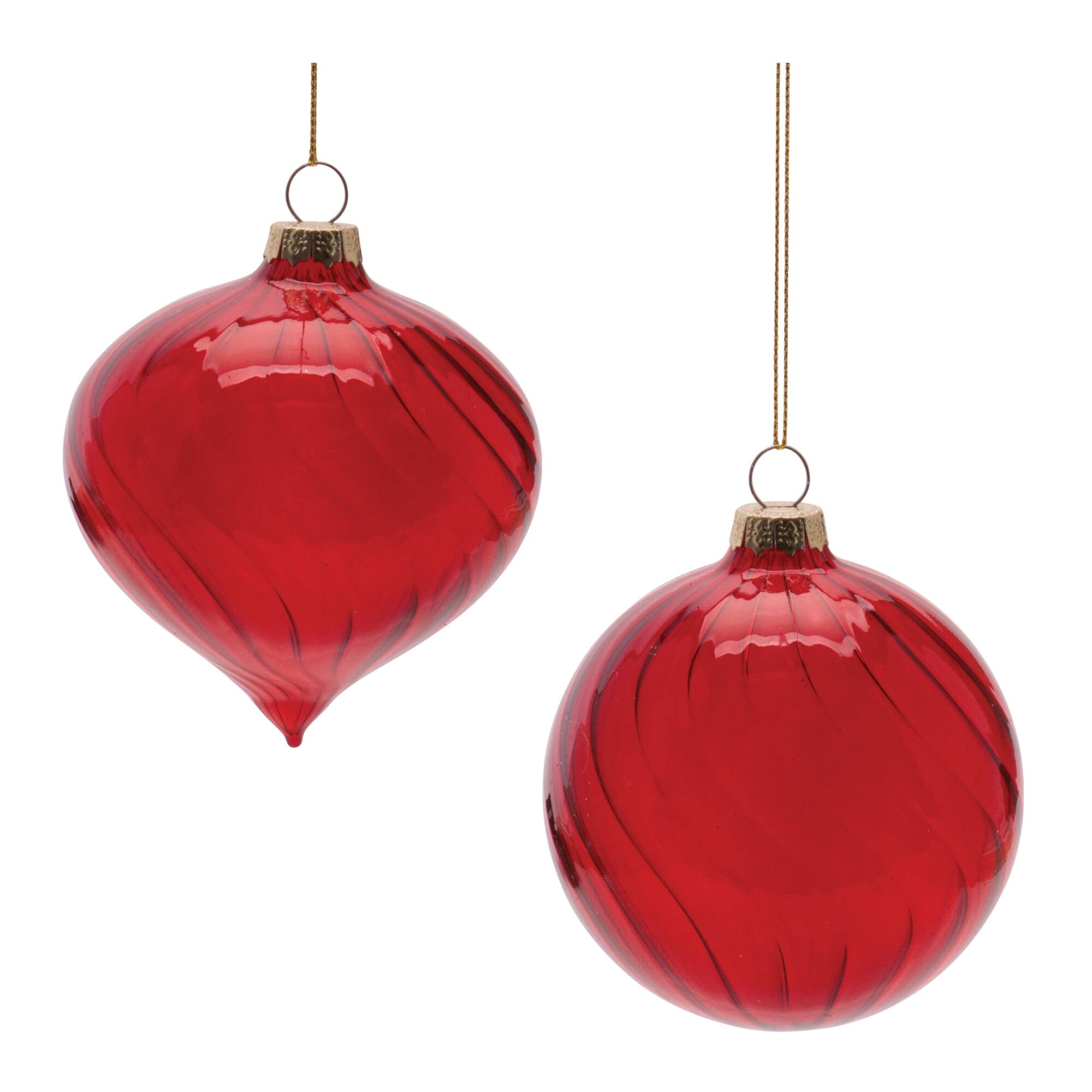 Melrose Swirled Glass Ornaments Set
