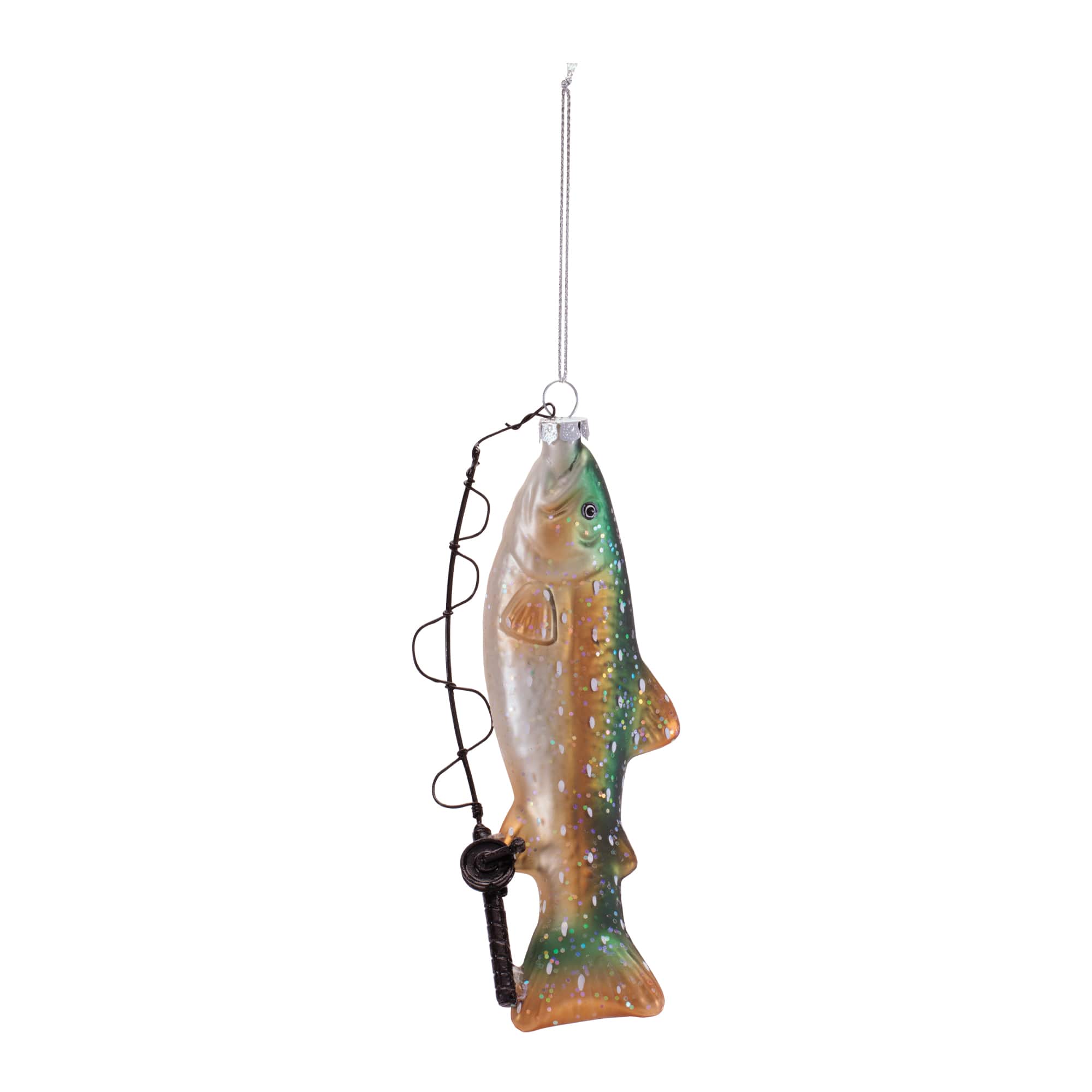 Melrose 8.5" Fishing Fish Glass Ornament