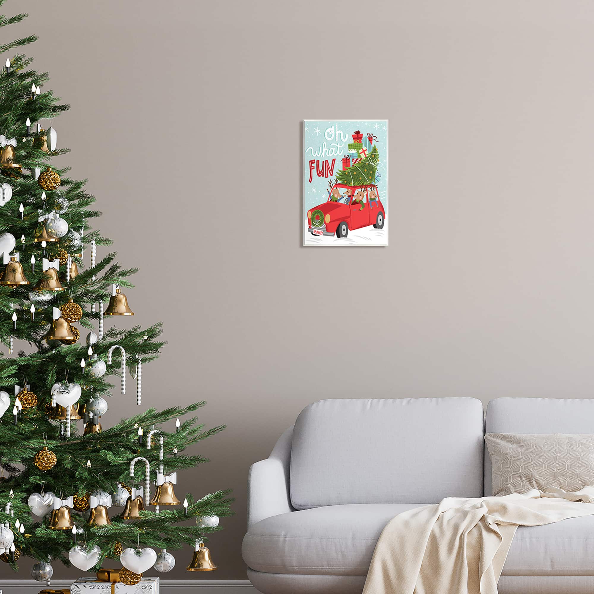 Stupell Industries Oh What Fun Holiday Car Wall Plaque Art