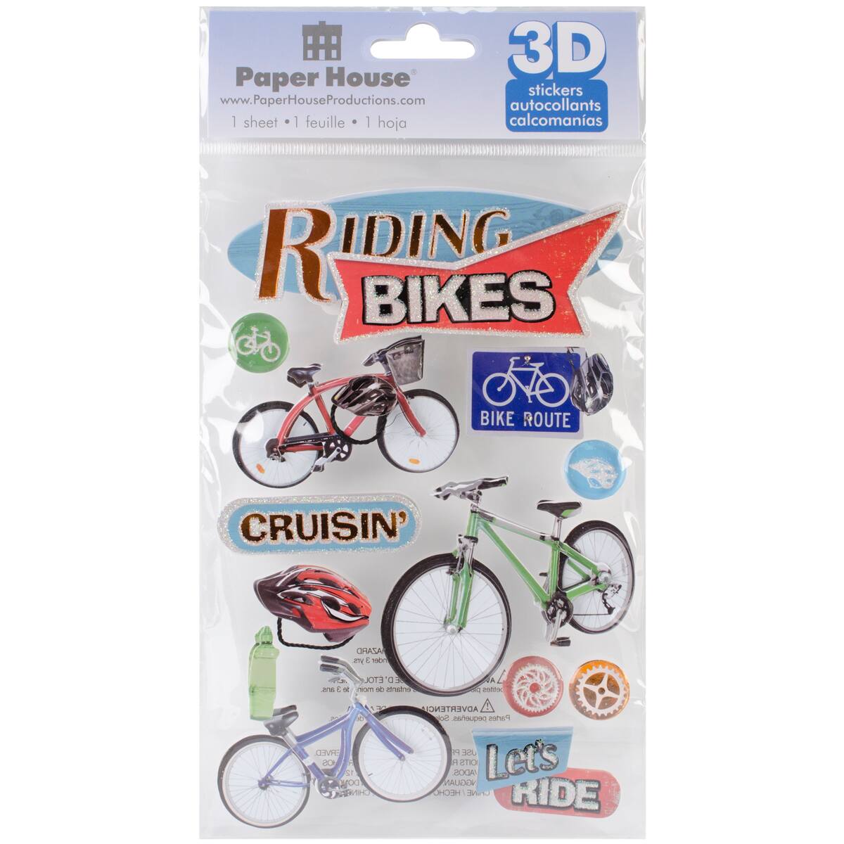 Paper House® Riding Bikes 3D Stickers