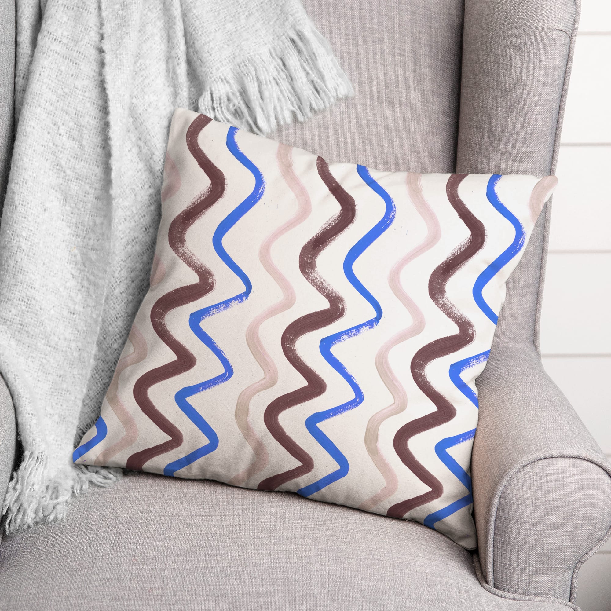 18" Squiggles Indoor/Outdoor Pillow