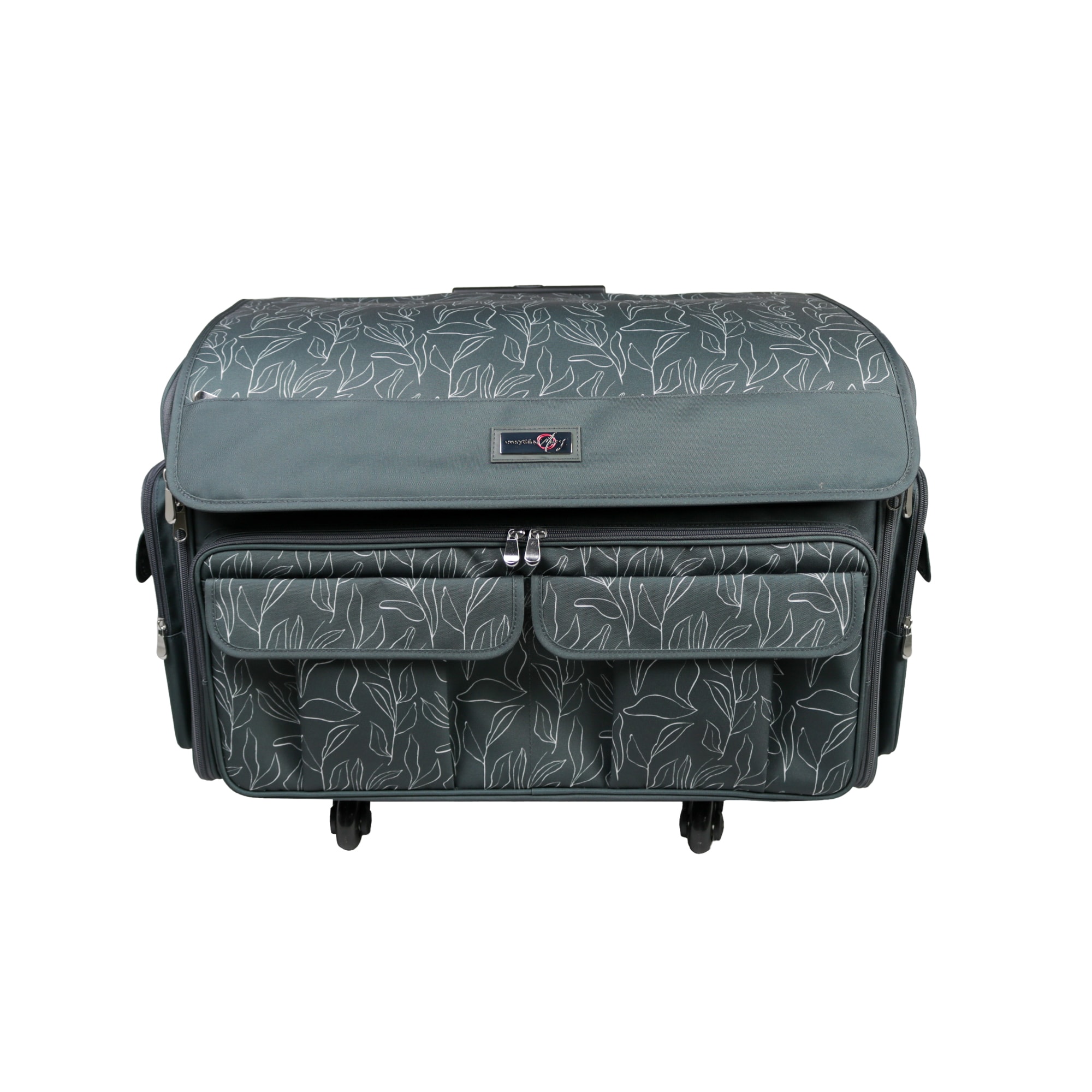 Everything Mary Black Floral XXL Rolling Sewing Tote