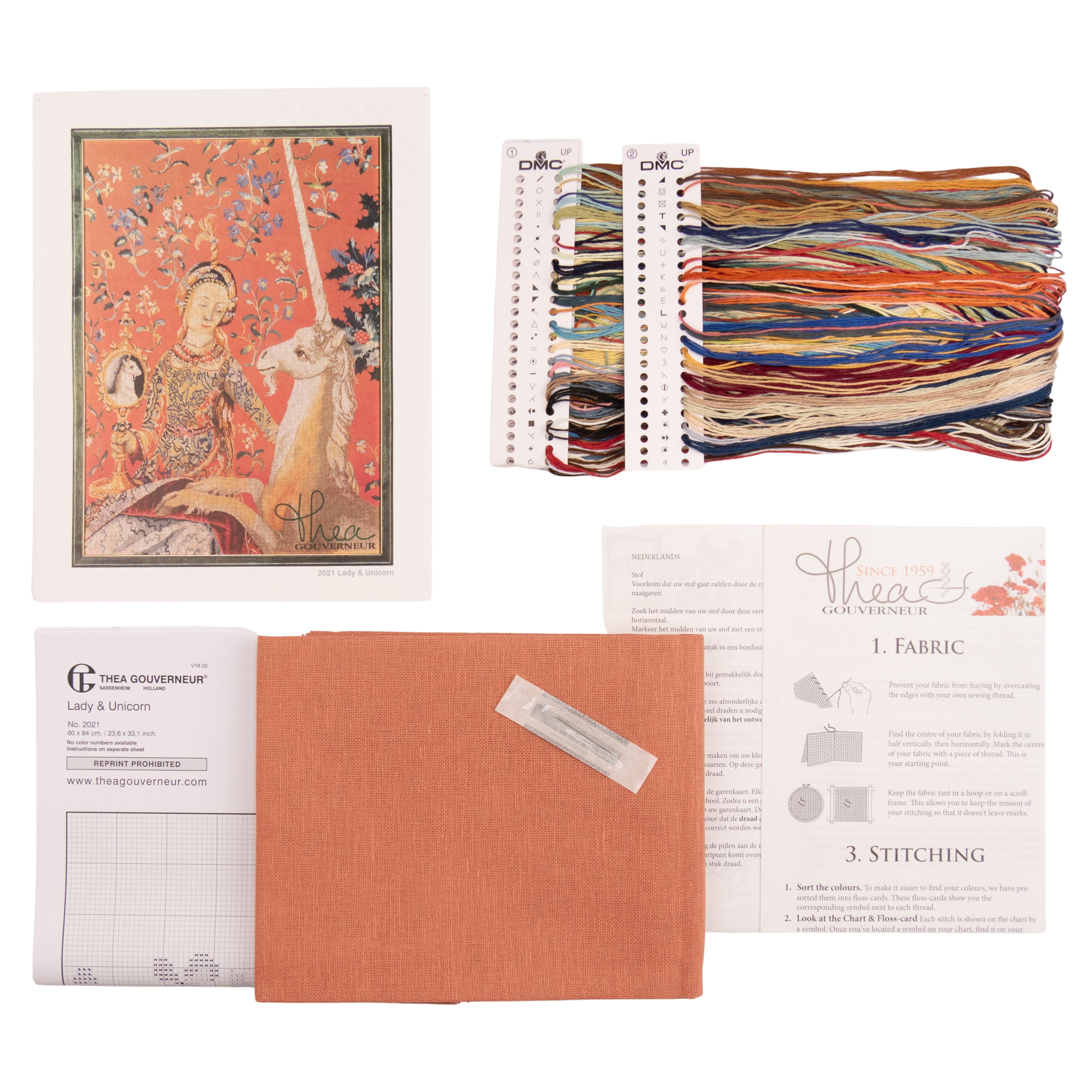 Thea Gouverneur Since 1959® Lady & Unicorn Counted Cross Stitch Kit