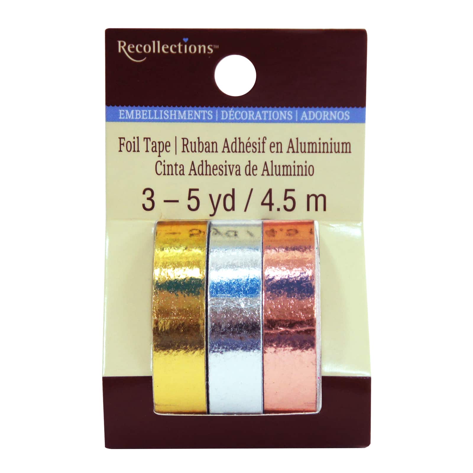 12 Packs: 3 ct. (36 total) Metallic Foil Crafting Tape Set by Recollections™