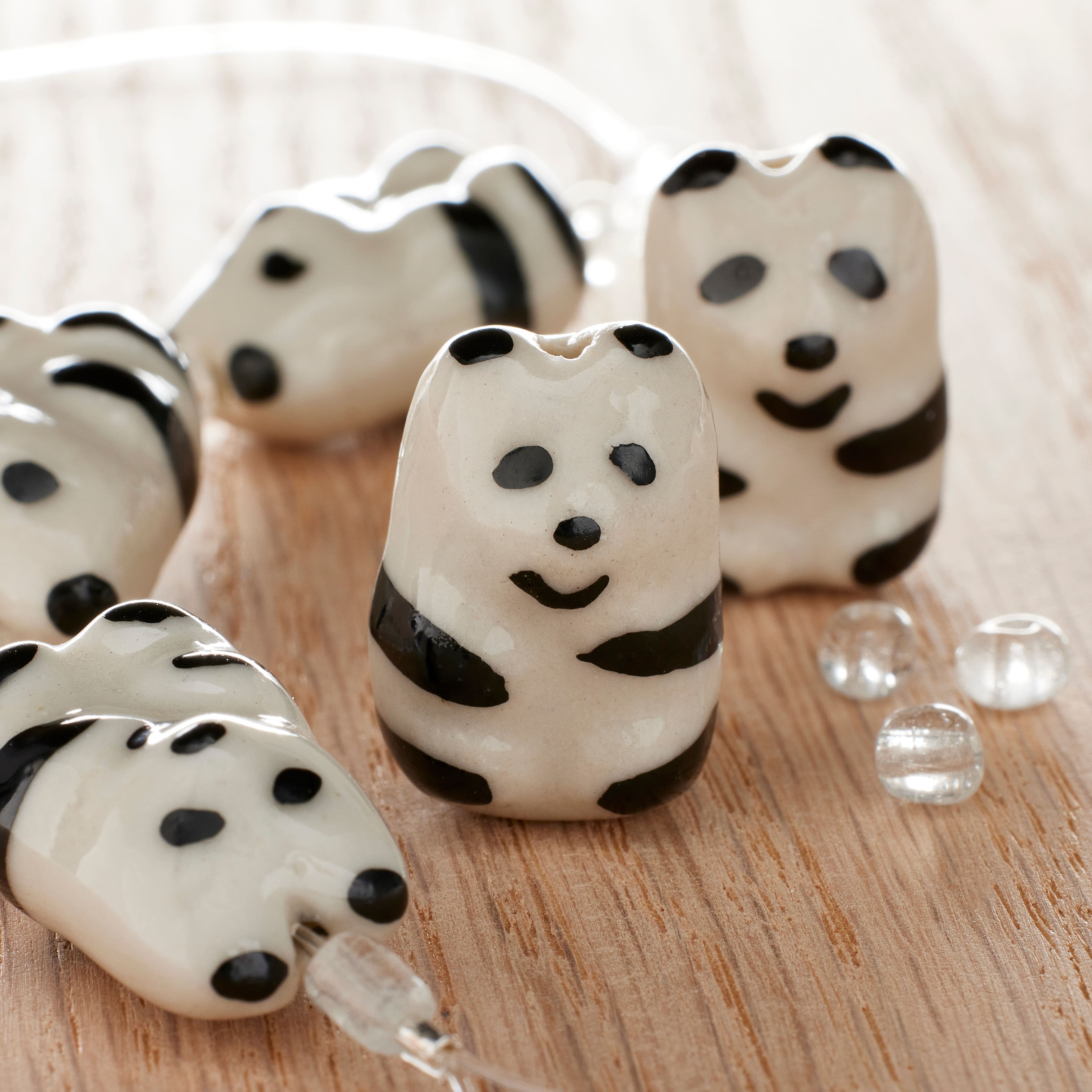 Black & White Ceramic Panda Beads, 19mm by Bead Landing™