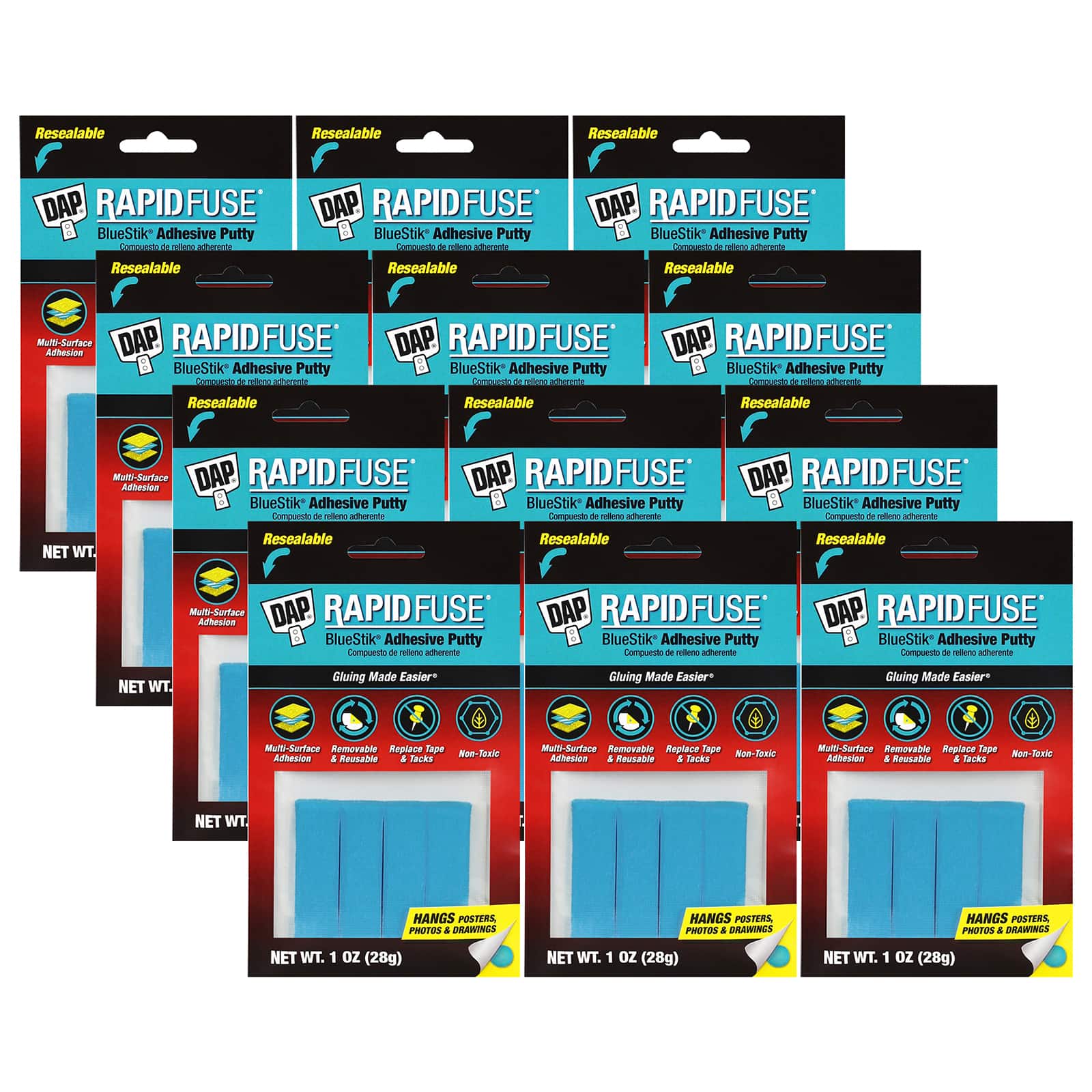 DAP BlueStik 1oz. Reusable Adhesive Putty, pack of 12