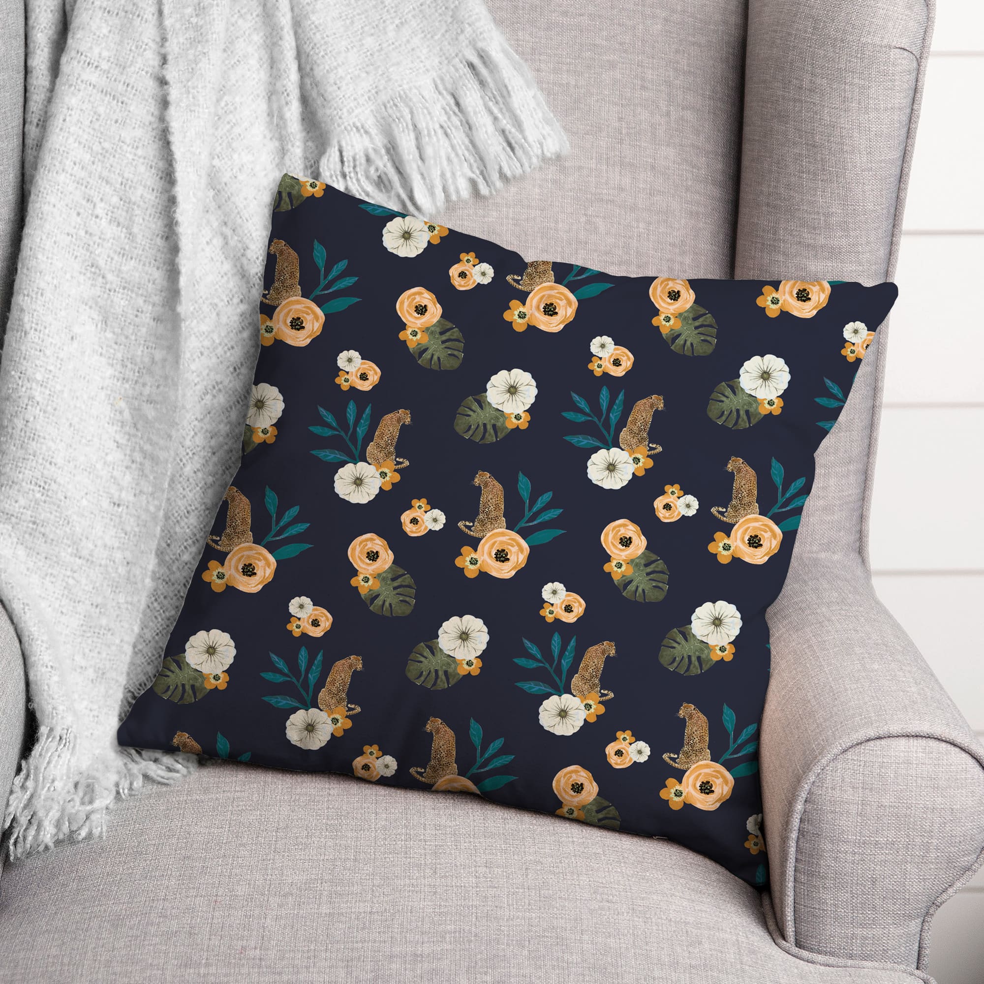 Tropical Jag Throw Pillow