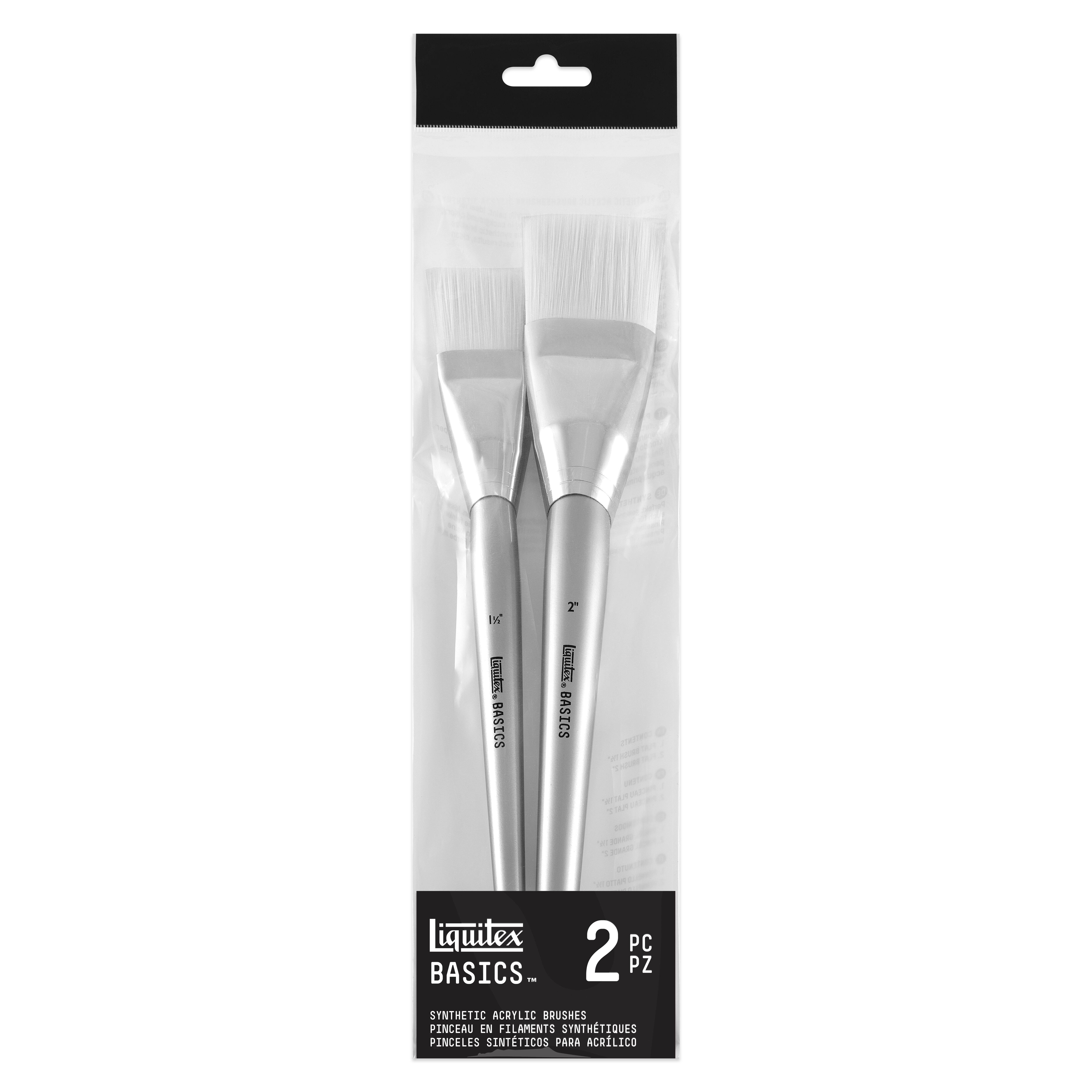 Liquitex® BASICS® Synthetic Hair 2 Piece Flat Brush Set